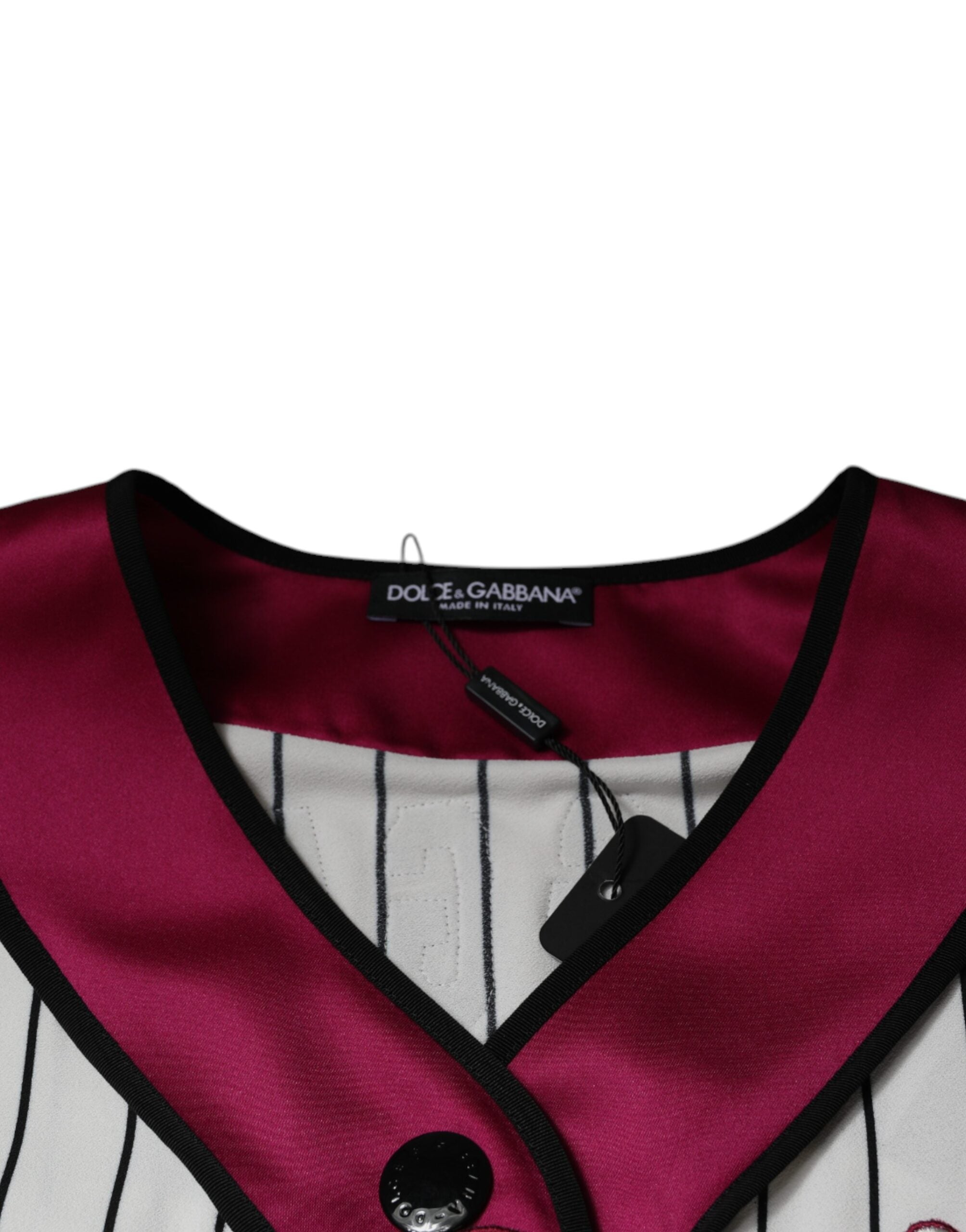 Dolce & Gabbana Flerfärgad Logotyp Jerseyknapp V-ringad T-shirt