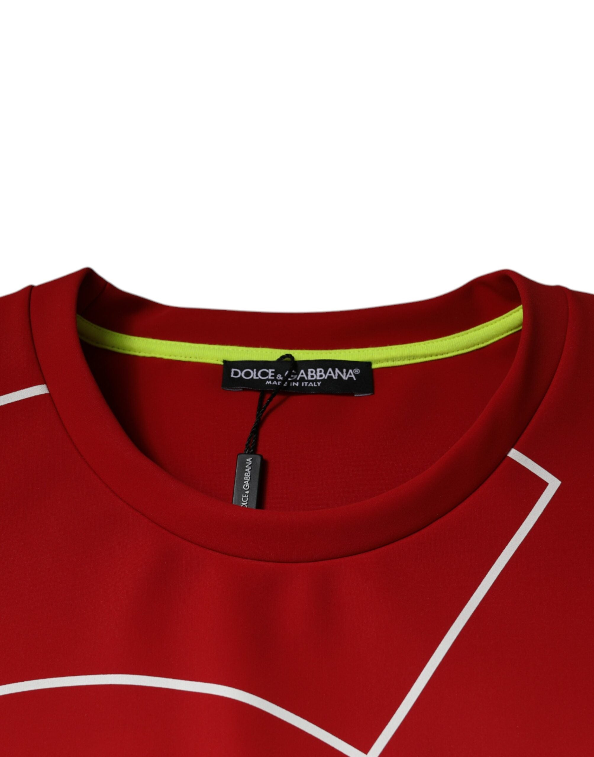 Dolce & Gabbana Multifärgad Logotyp Bomull Herr T-shirt med Rund Hals