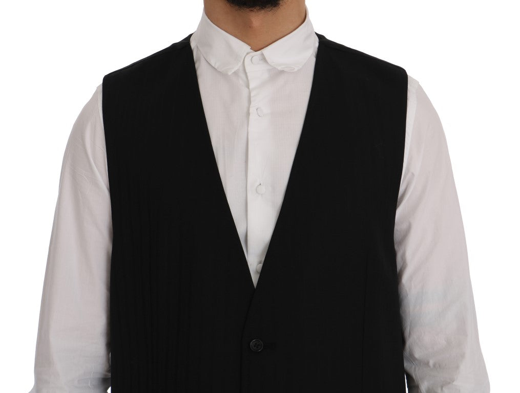 Dolce & Gabbana Svart STAFF Ull Stretchväst