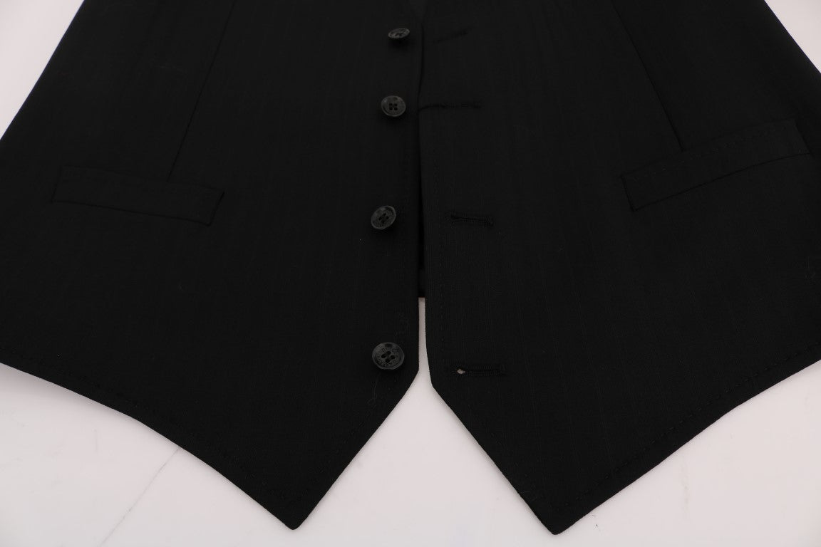 Dolce & Gabbana Svart STAFF Ull Stretchväst