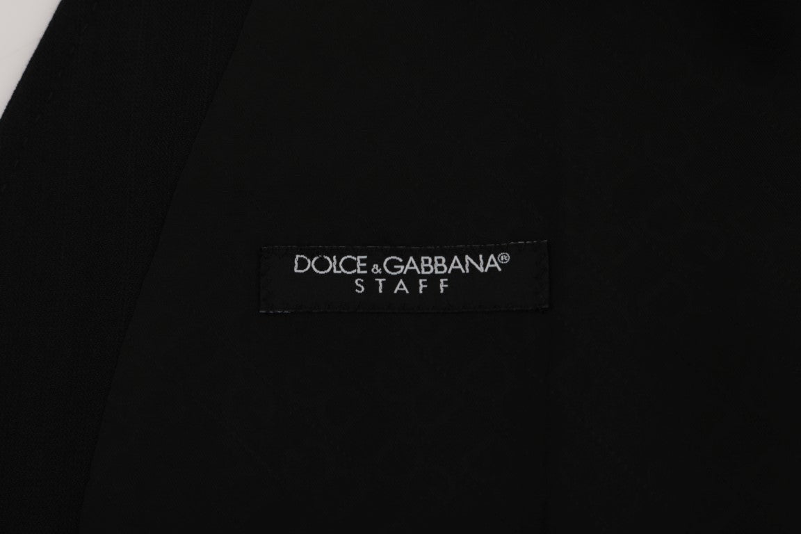 Dolce & Gabbana Svart STAFF Ull Stretchväst