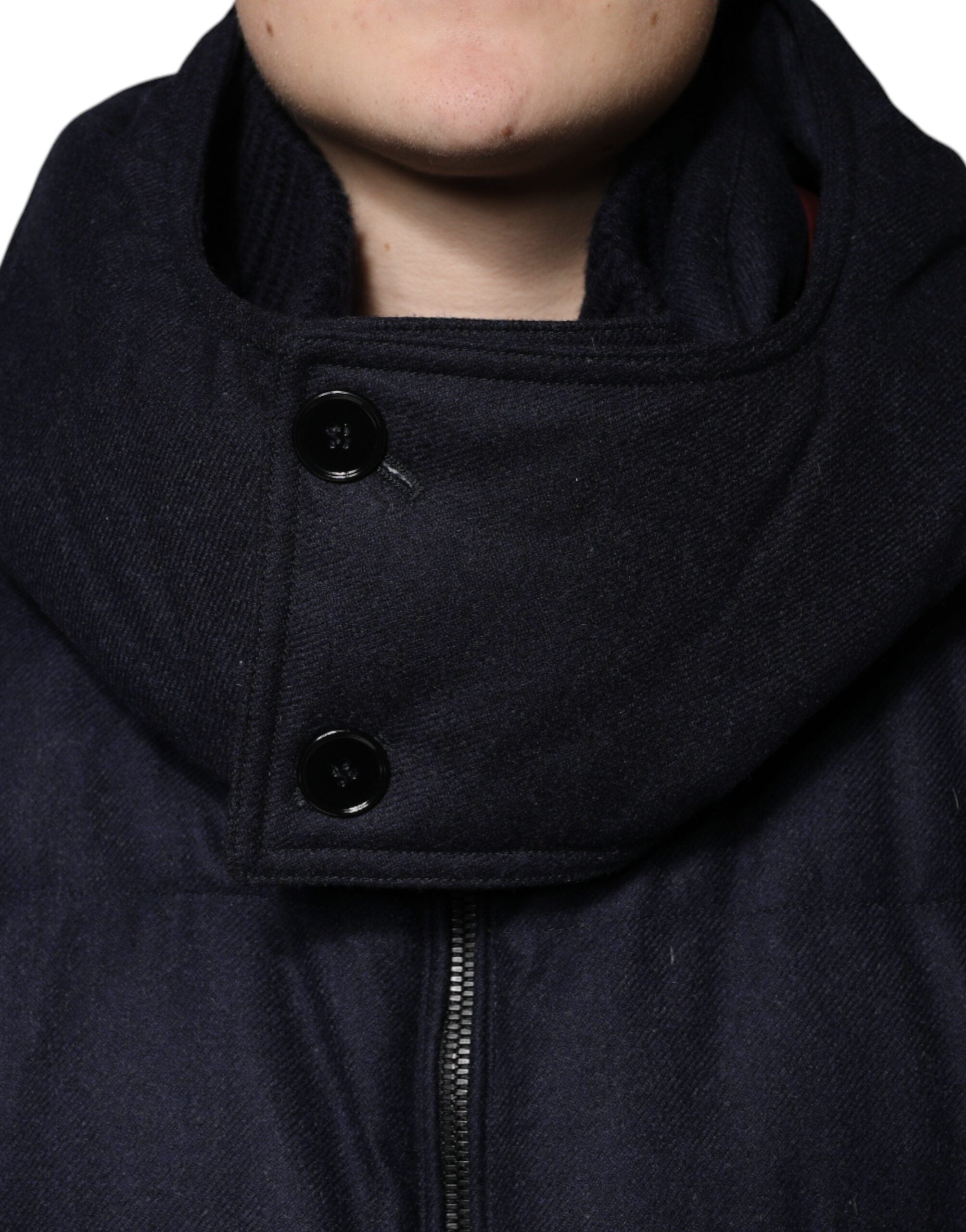 Dolce & Gabbana Svart Nylon Hooded Puffer Herrkappa