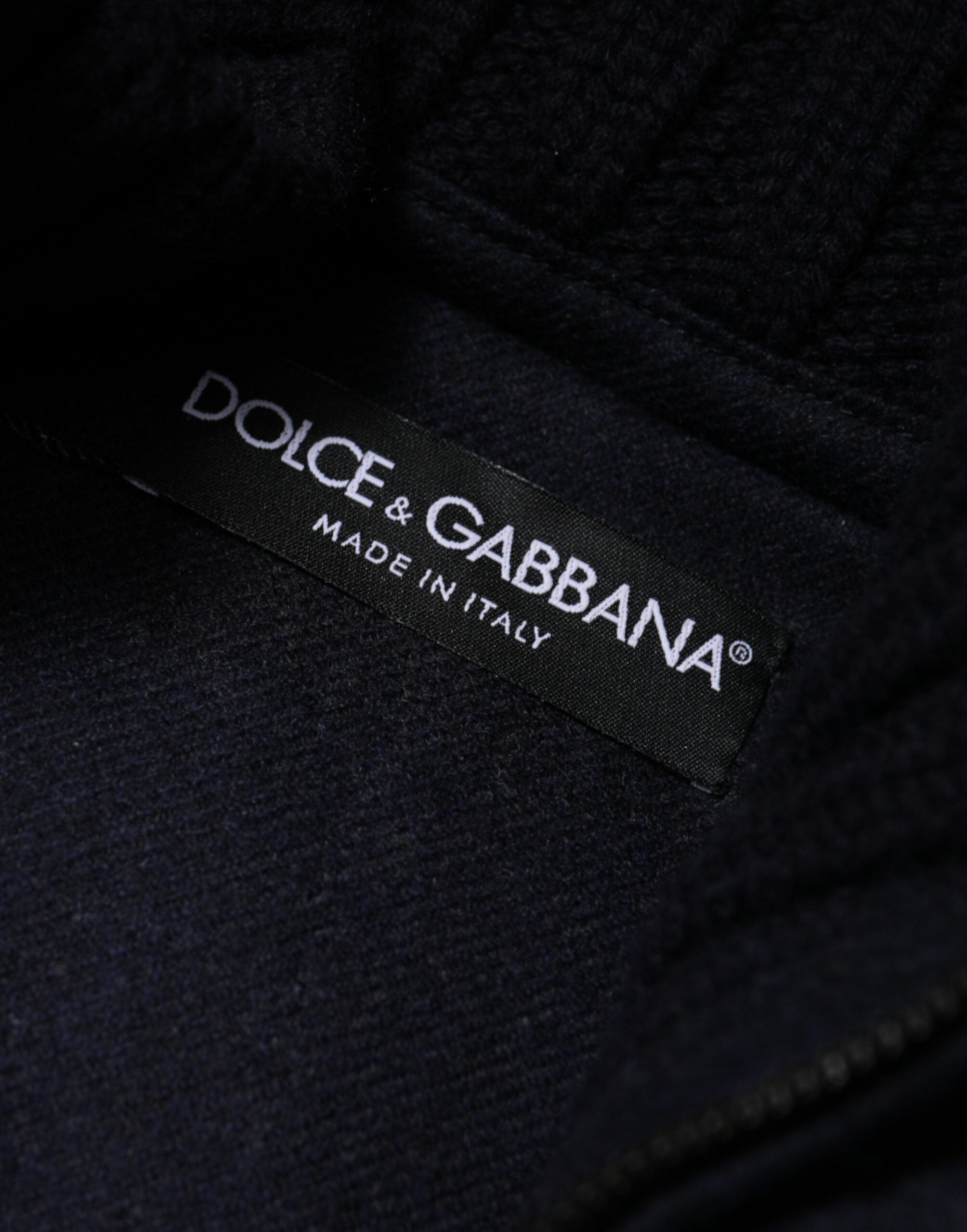 Dolce & Gabbana Svart Nylon Hooded Puffer Herrkappa