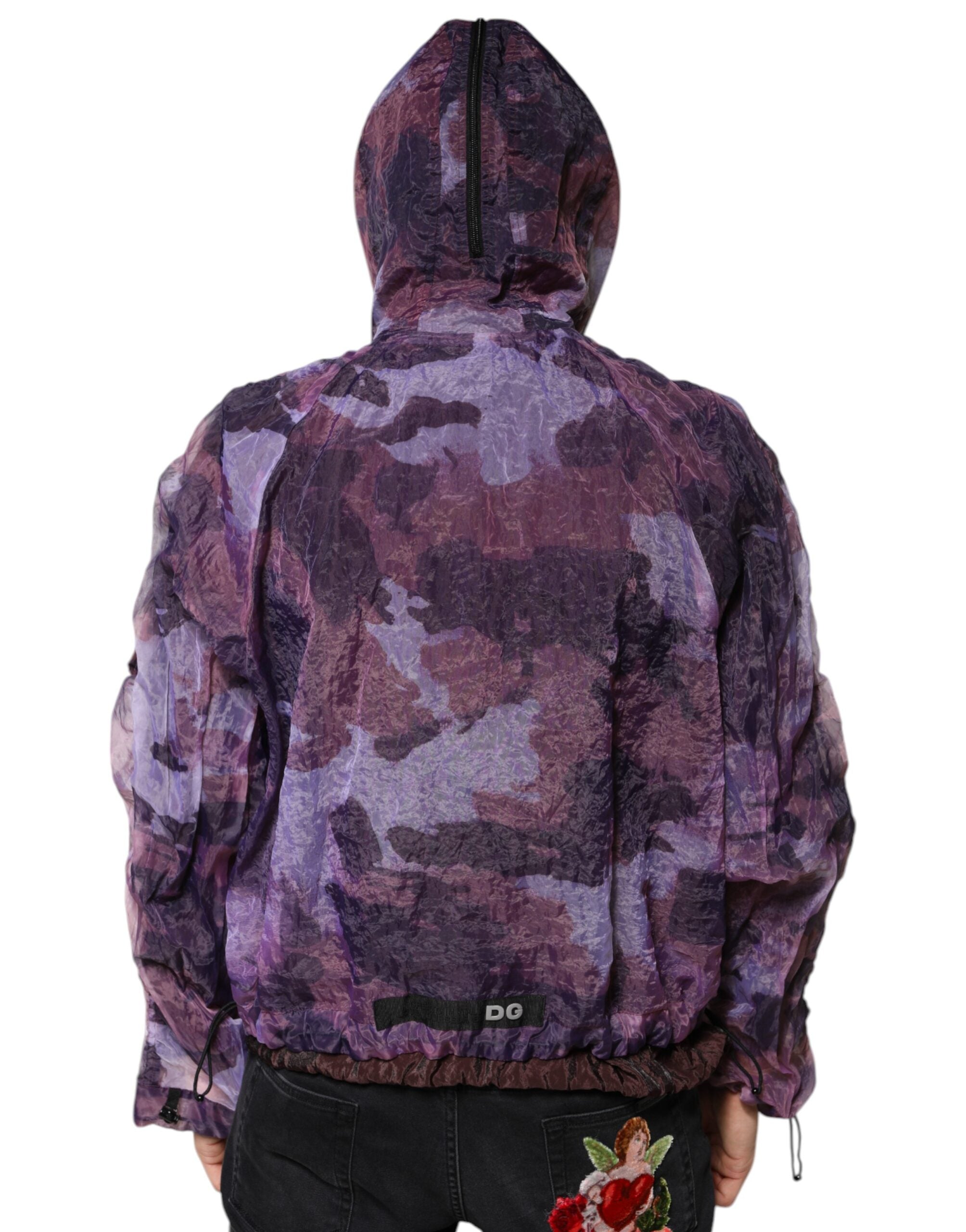 Dolce & Gabbana Lila Kamouflage Hooded Herr Blousonjacka