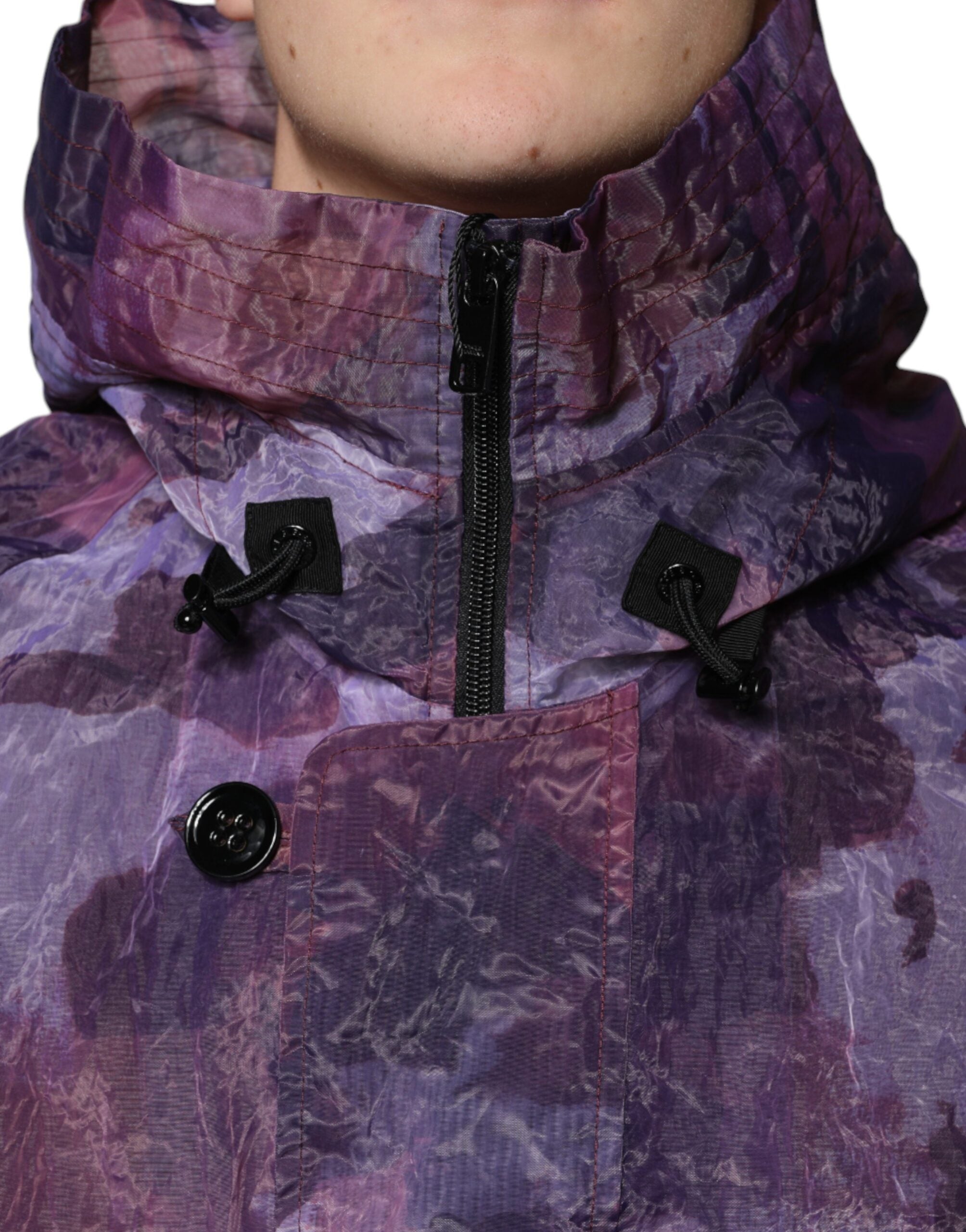 Dolce & Gabbana Lila Kamouflage Hooded Herr Blousonjacka
