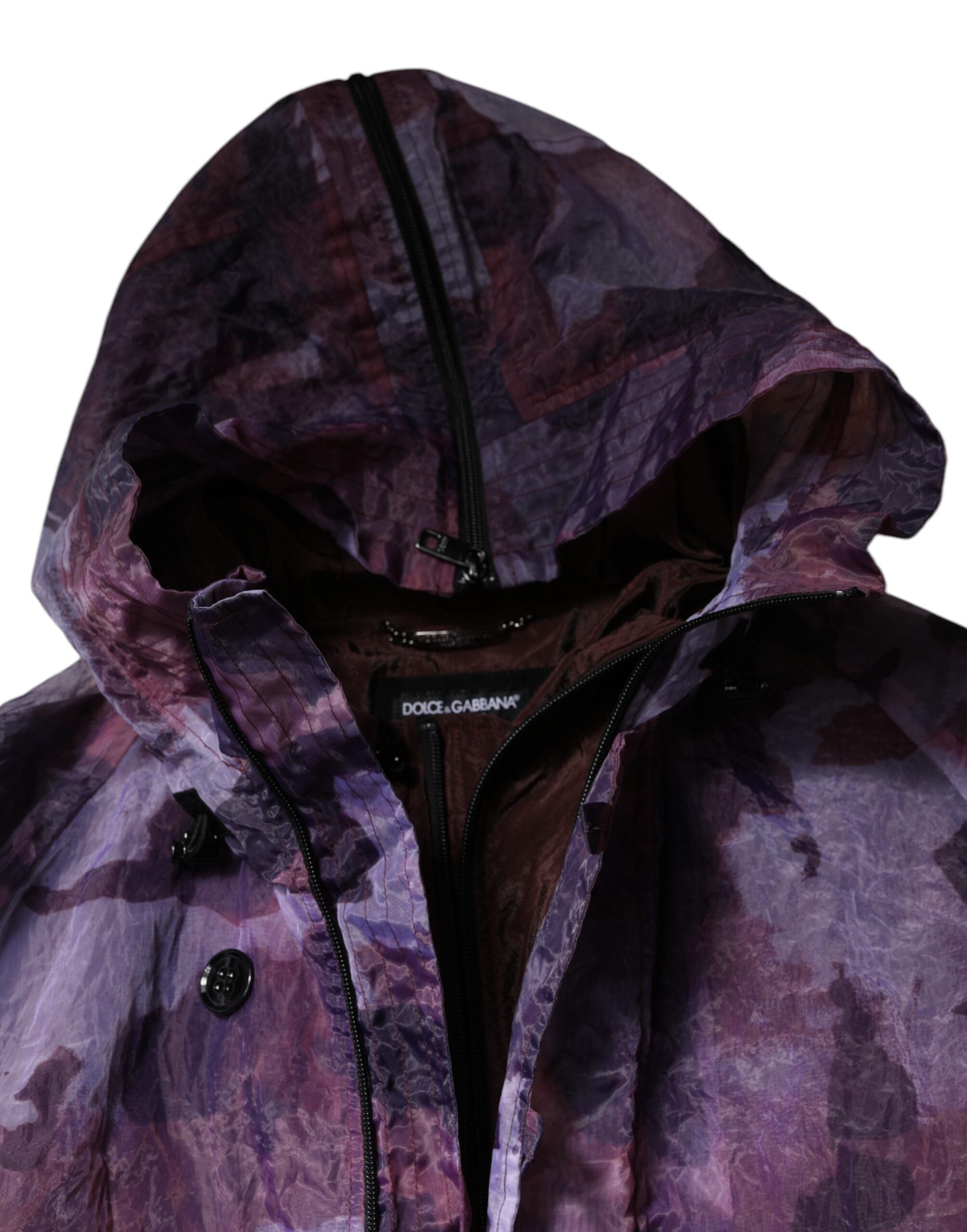 Dolce & Gabbana Lila Kamouflage Hooded Herr Blousonjacka