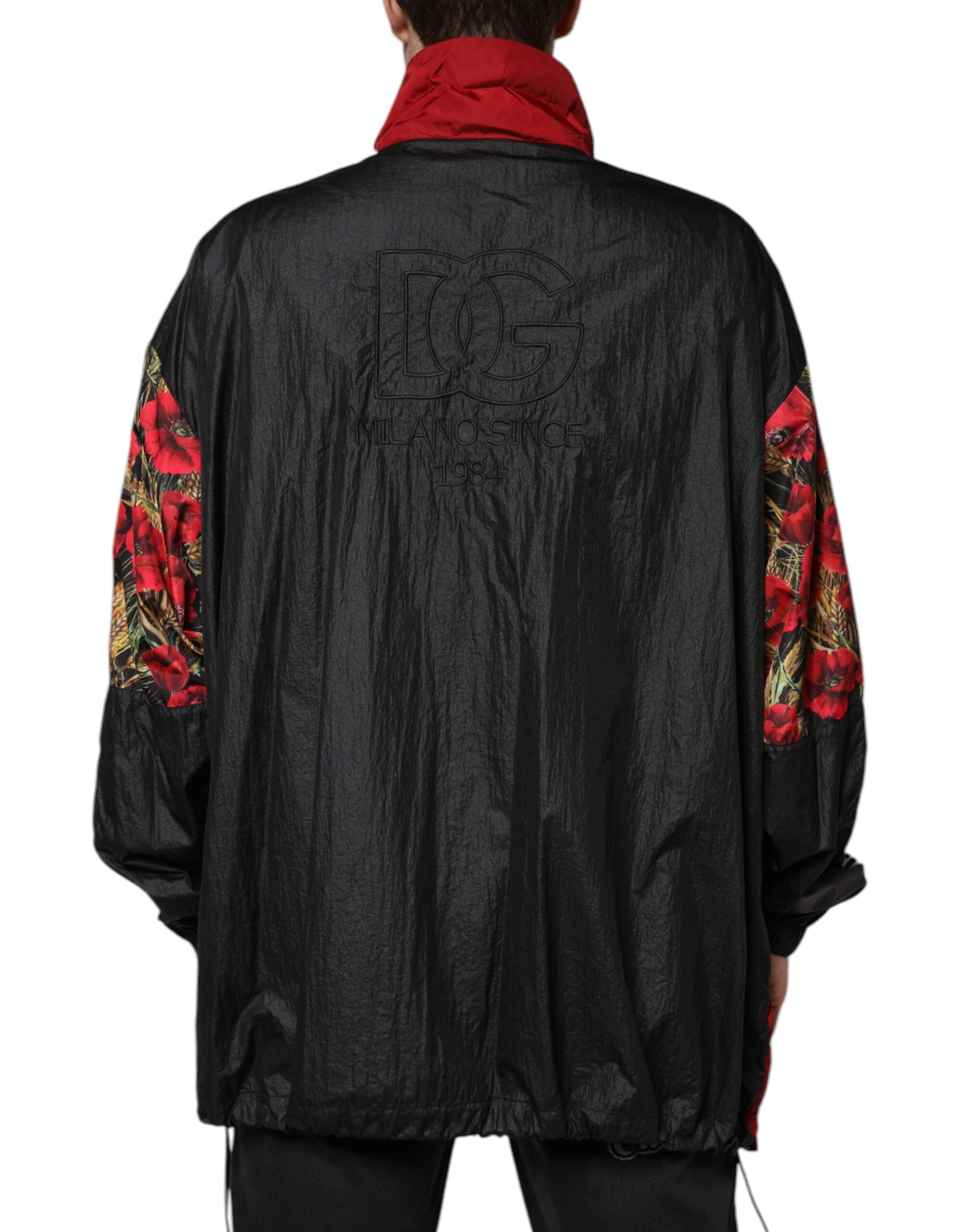 Dolce & Gabbana Flerfärgad Patchwork Herrtröja med Hel Dragkedja