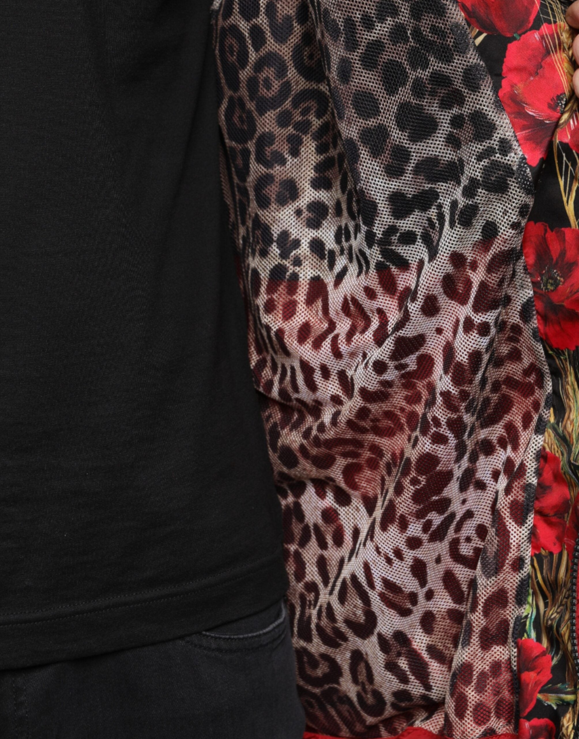 Dolce & Gabbana Flerfärgad Patchwork Herrtröja med Hel Dragkedja