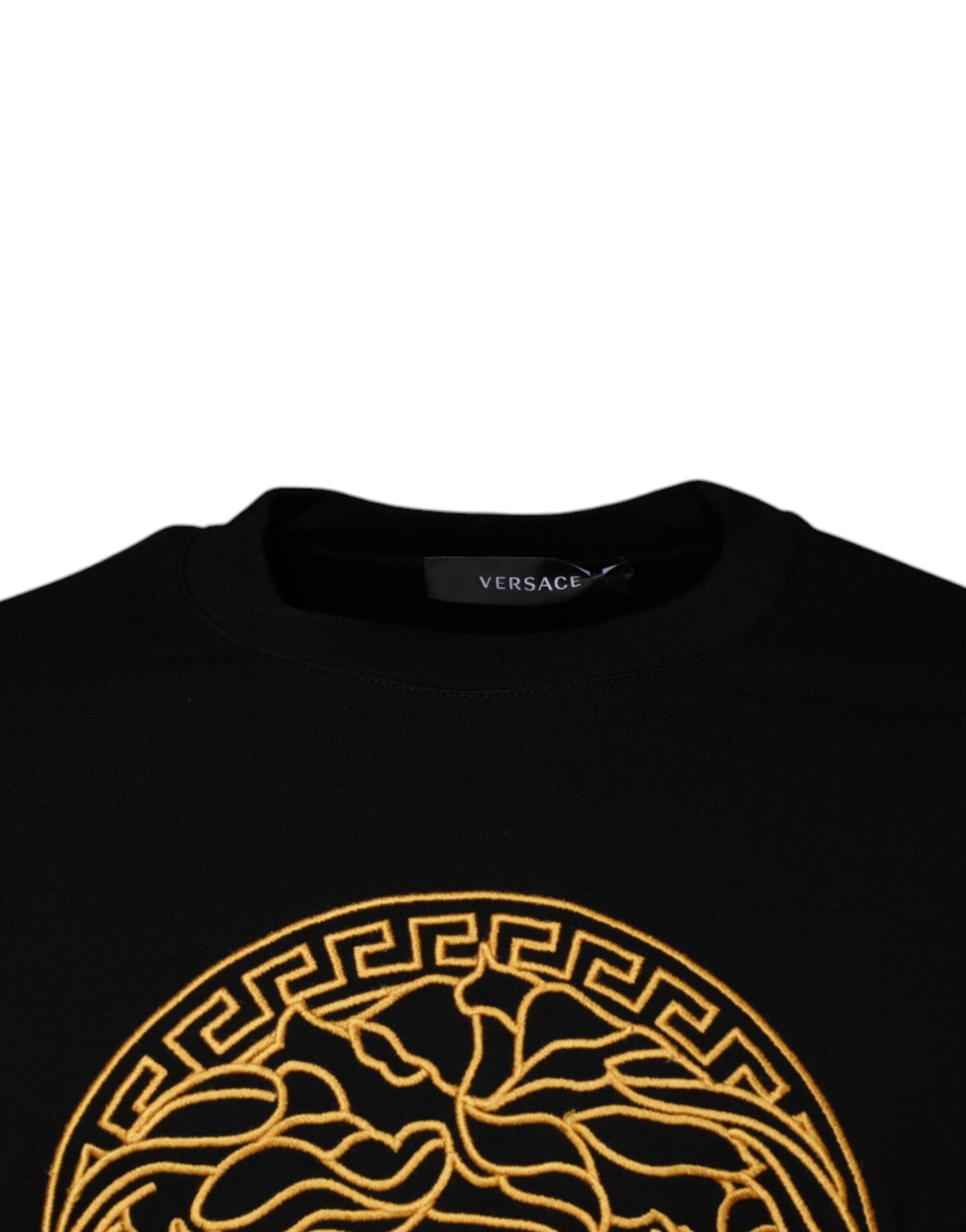 Versace Svart Medusa Broderad Rund Halsad Tröja