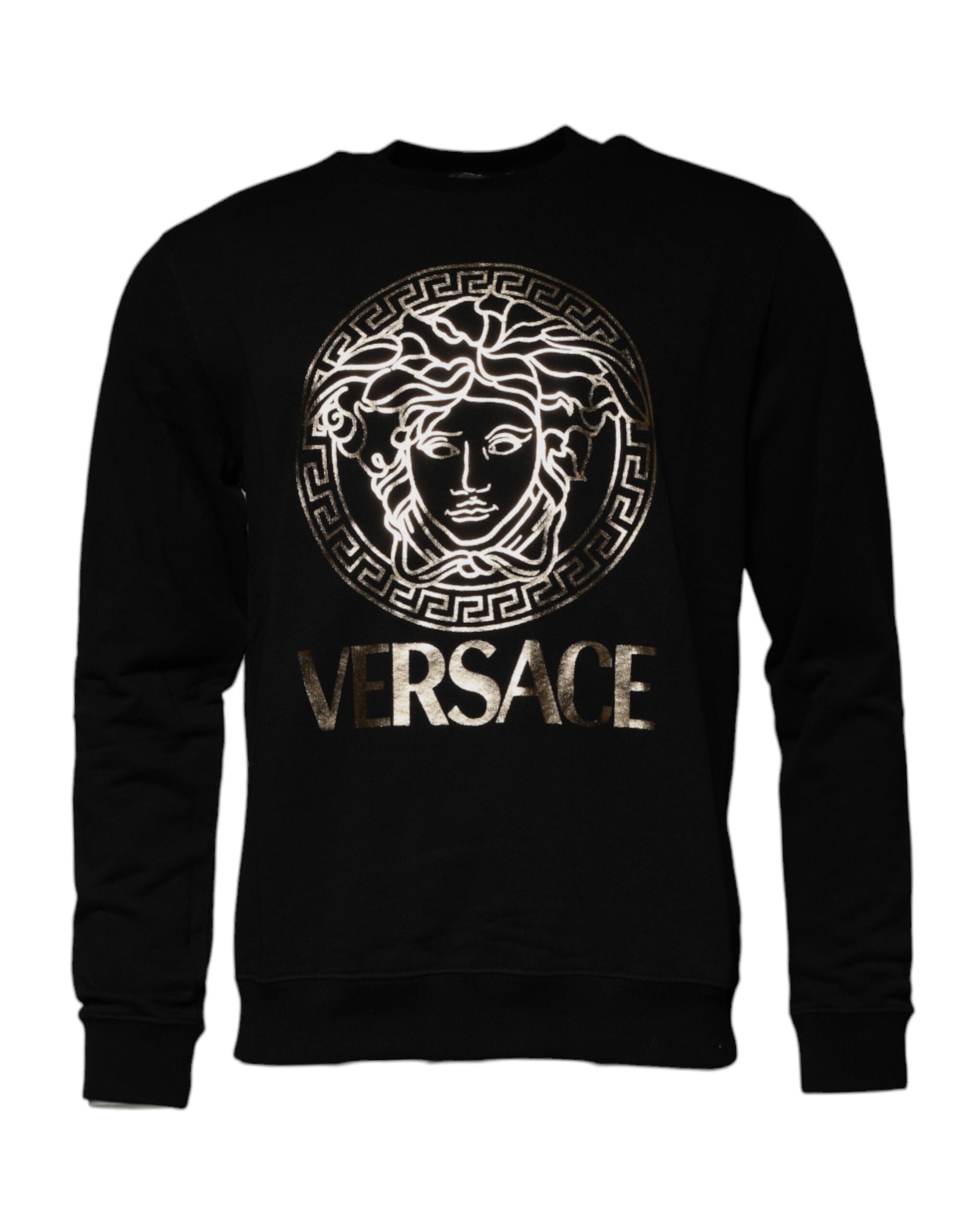Versace Svart Medusa Fleece Herr Rund Hals Tröja Tröja