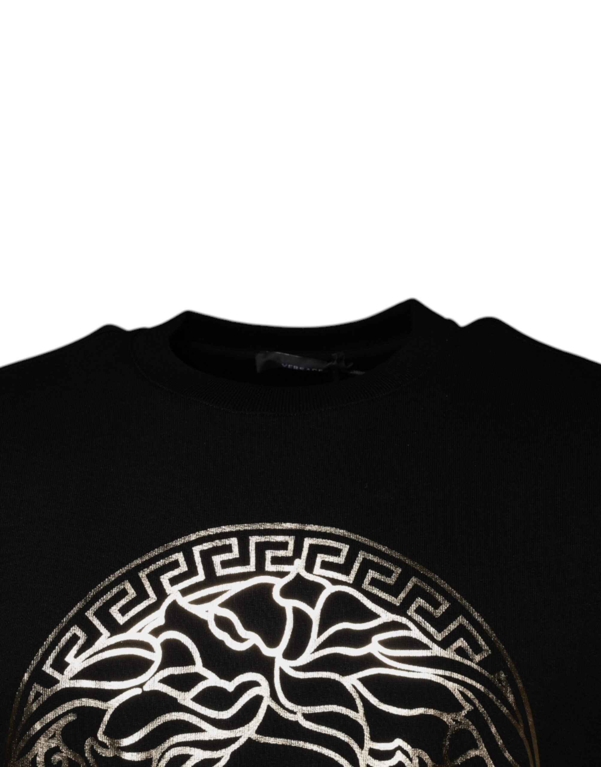 Versace Svart Medusa Fleece Herr Rund Hals Tröja Tröja