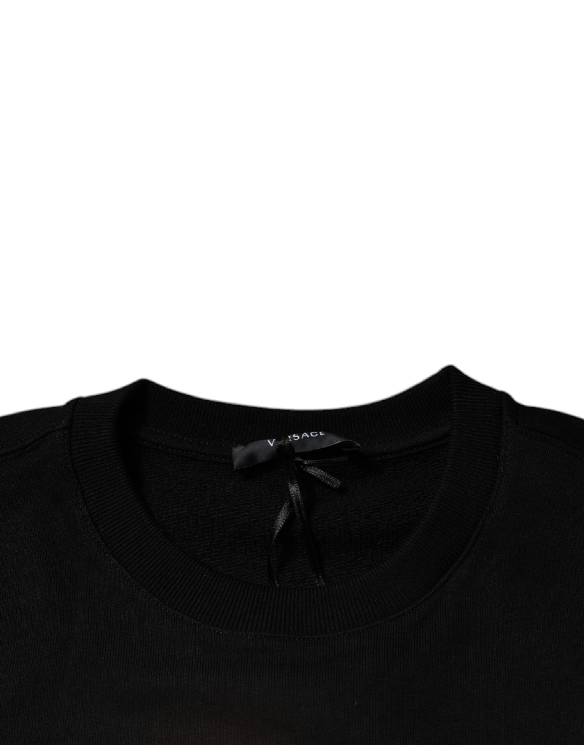 Versace Svart Medusa Fleece Herr Rund Hals Tröja Tröja