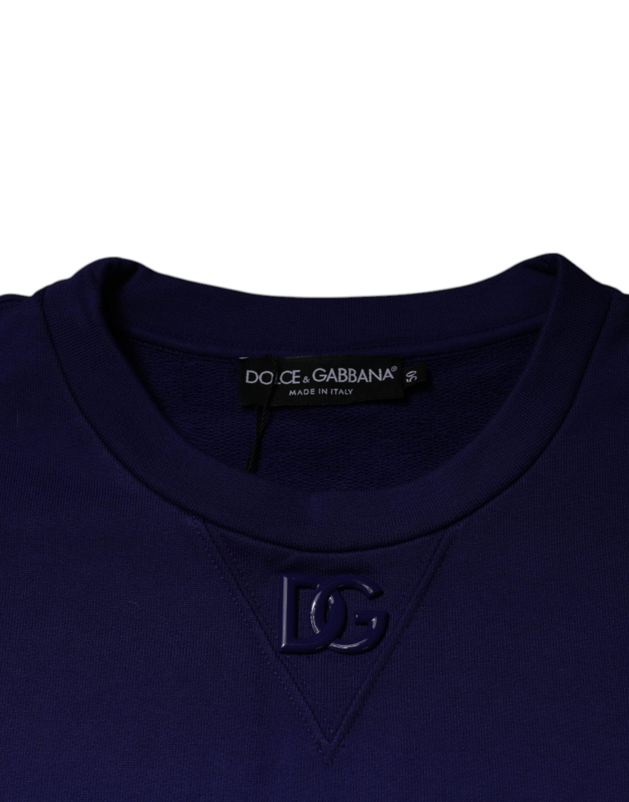 Dolce & Gabbana Blå Bomullsrundad Herrtröja