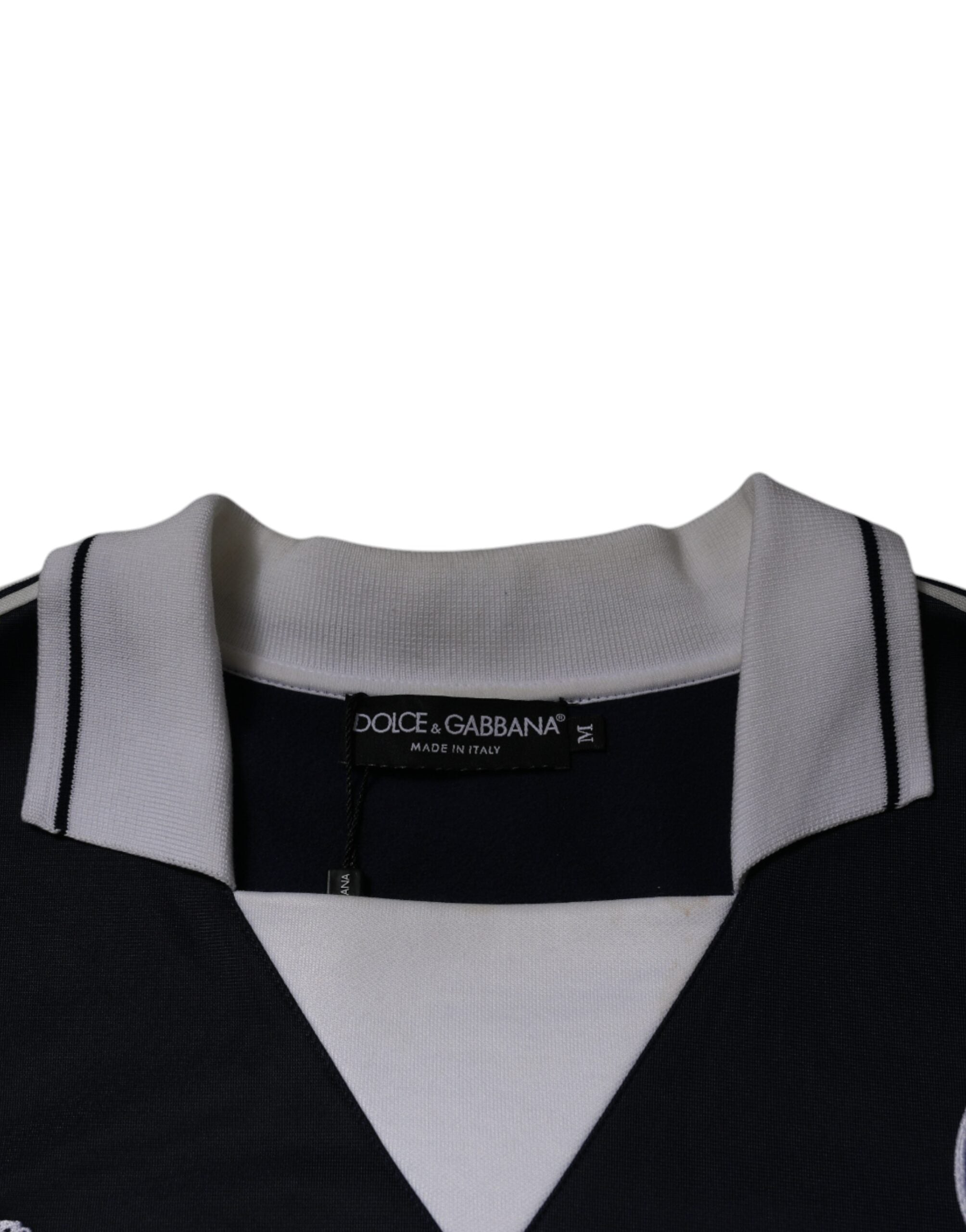 Dolce & Gabbana Blå Logo Jerseykrage Pullovertröja