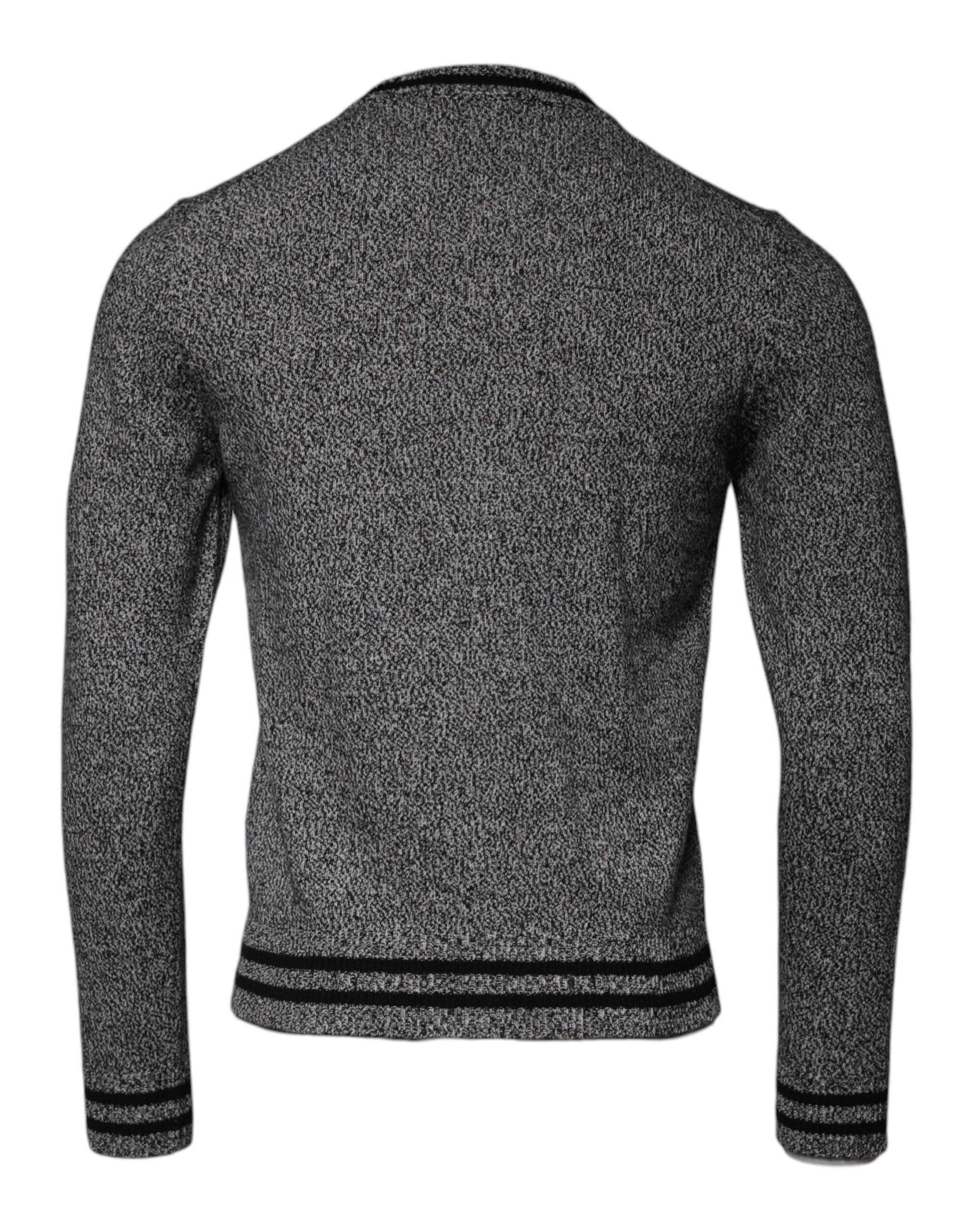 Dolce & Gabbana Grå Crown King Cashmere Pullover-tröja