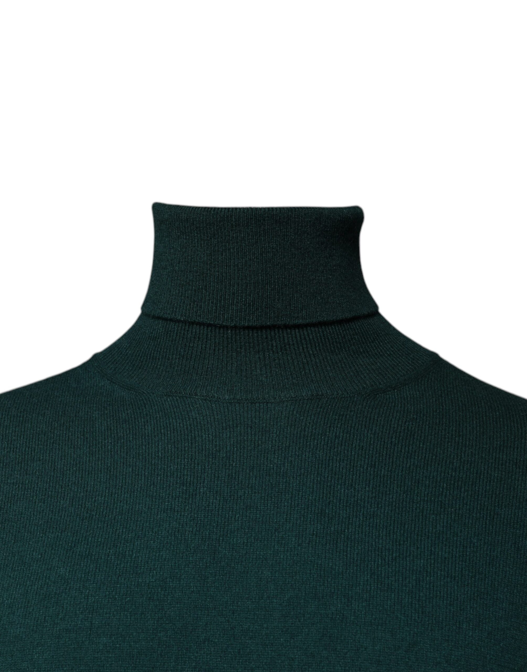 Dolce & Gabbana Grön Kashmir Polotröja Herrtröja