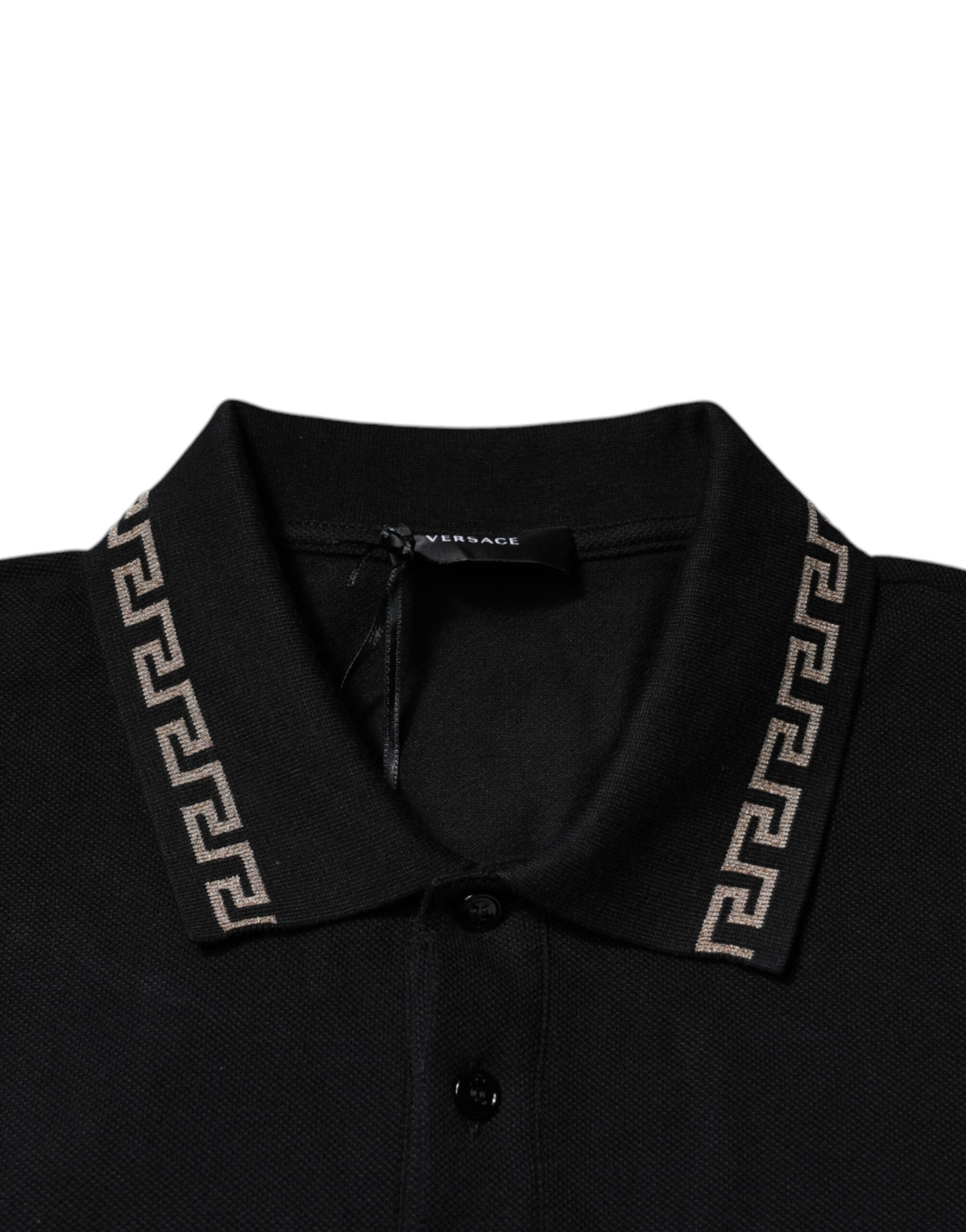 Versace Svart Viskospolo Kortärmad T-shirt