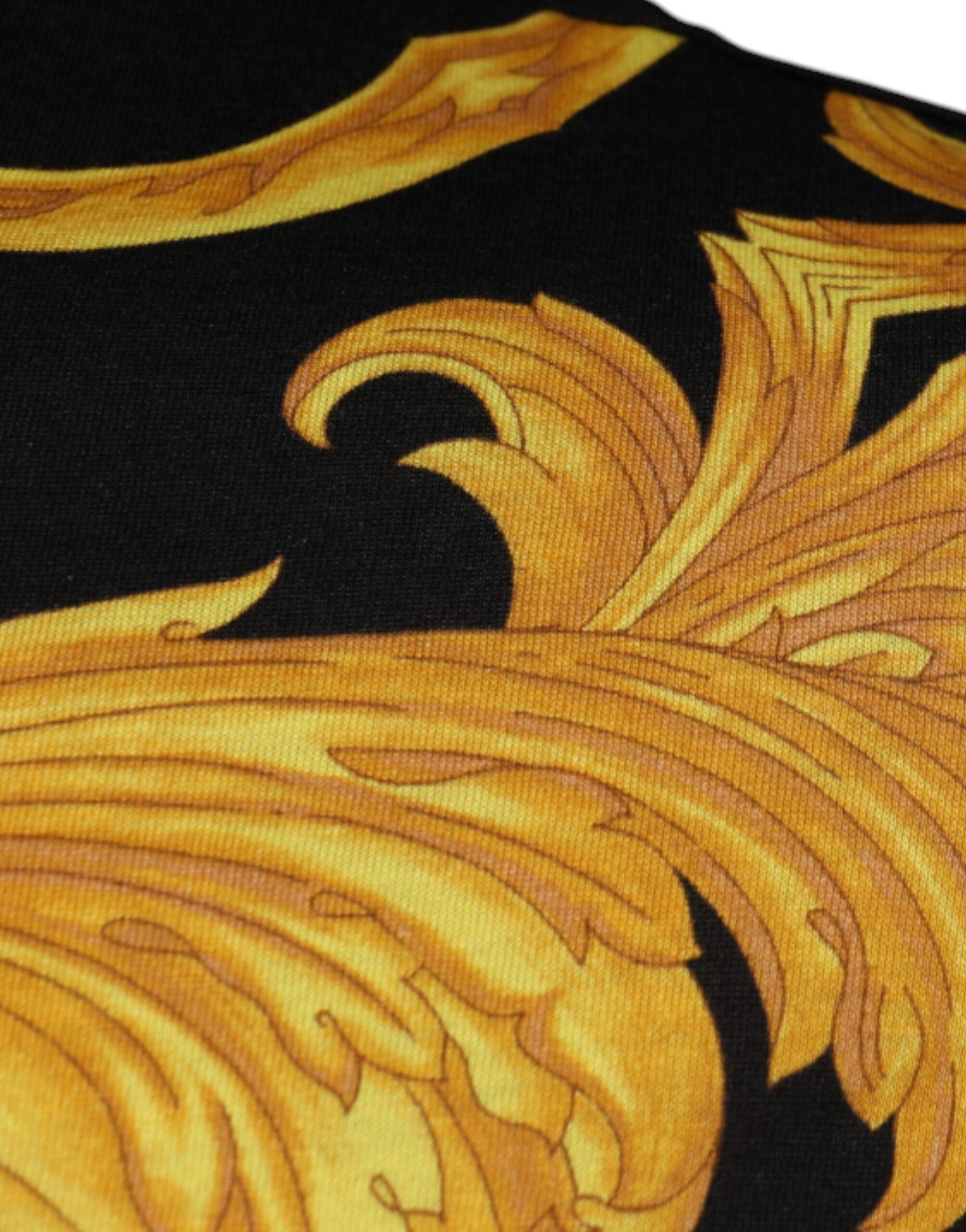 Versace svart Medusa-tryckt bomulls-t-shirt med rund hals