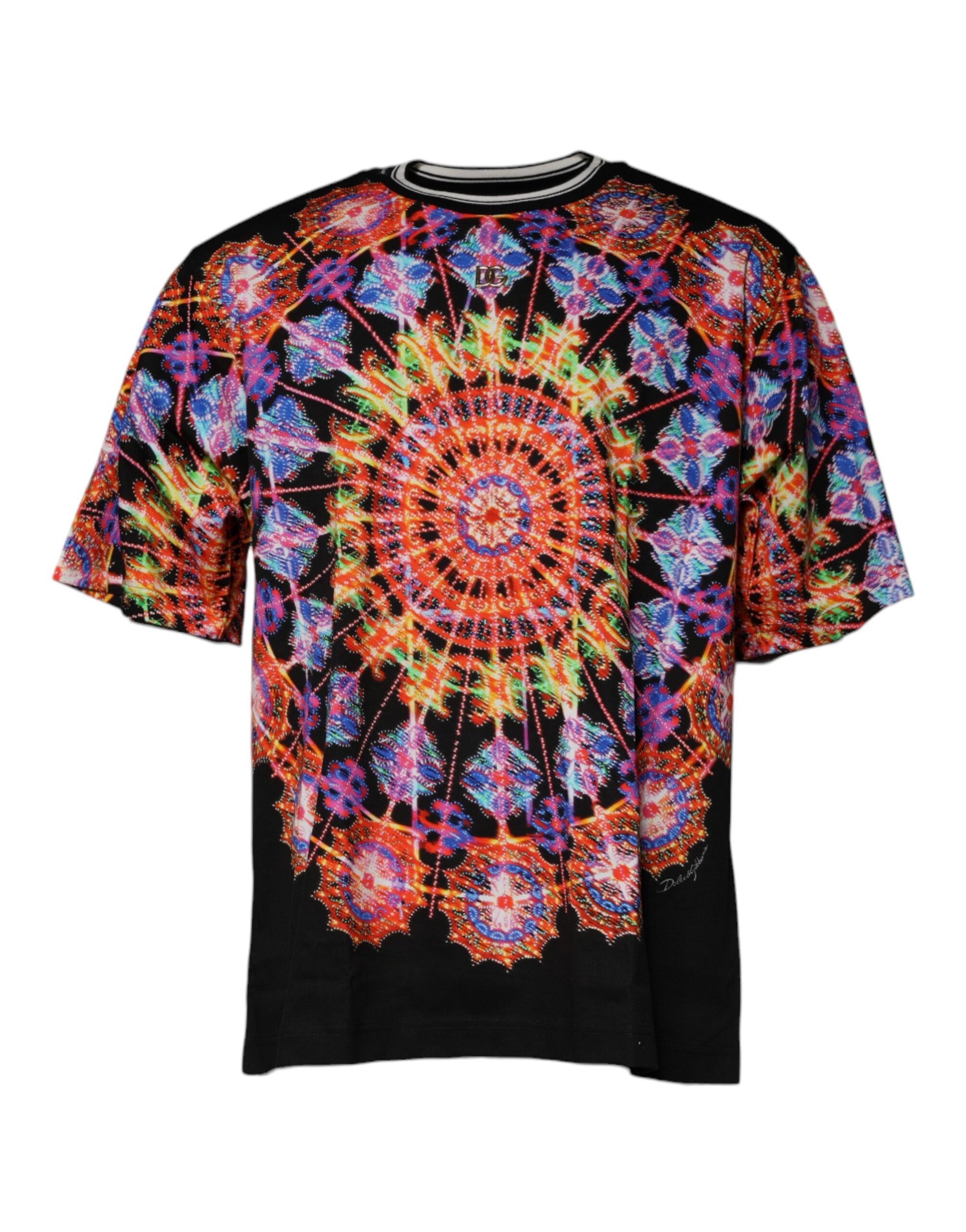 Dolce & Gabbana Multicolor Kaleidoscope Herr Kortärmad T-shirt