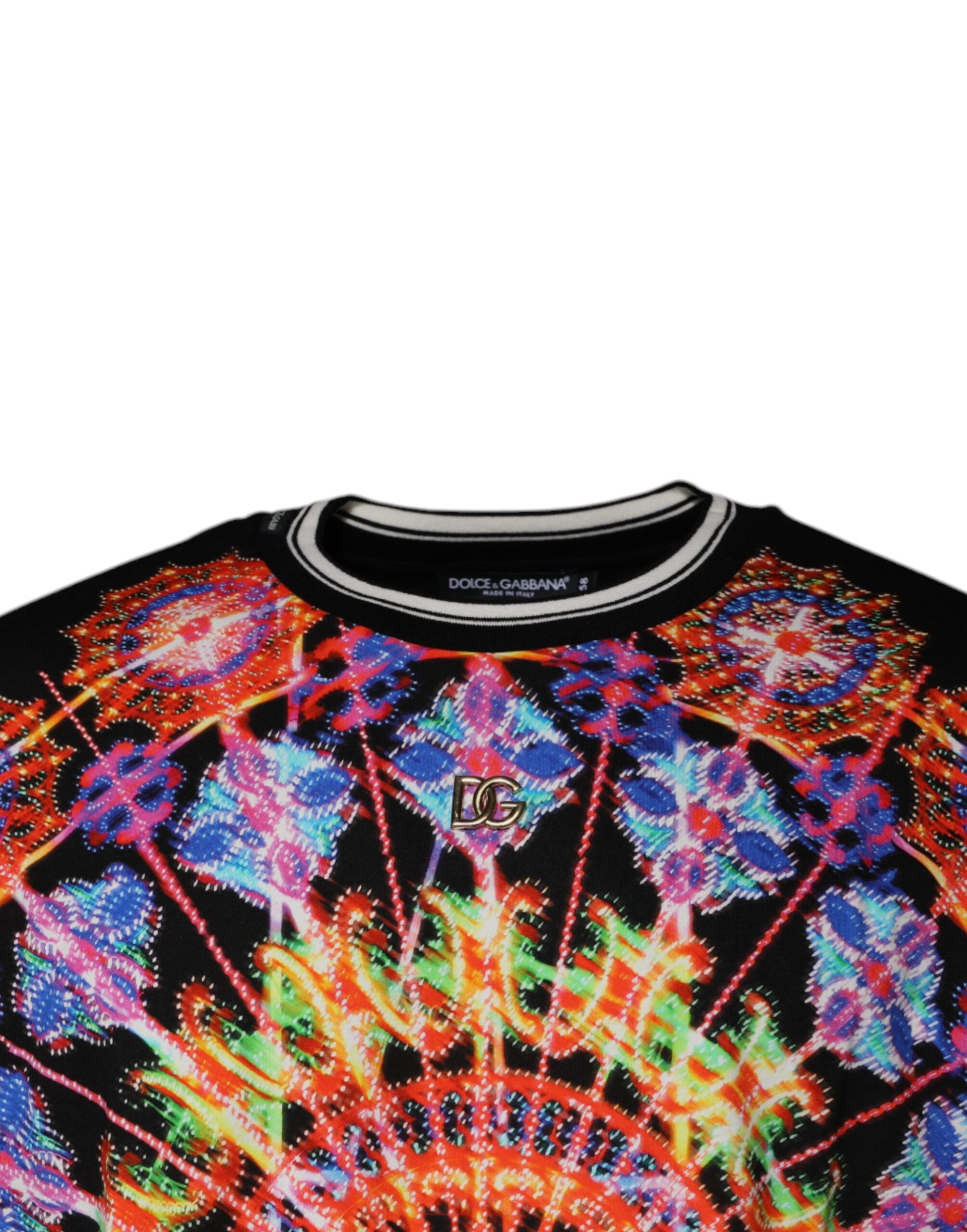 Dolce & Gabbana Multicolor Kaleidoscope Herr Kortärmad T-shirt