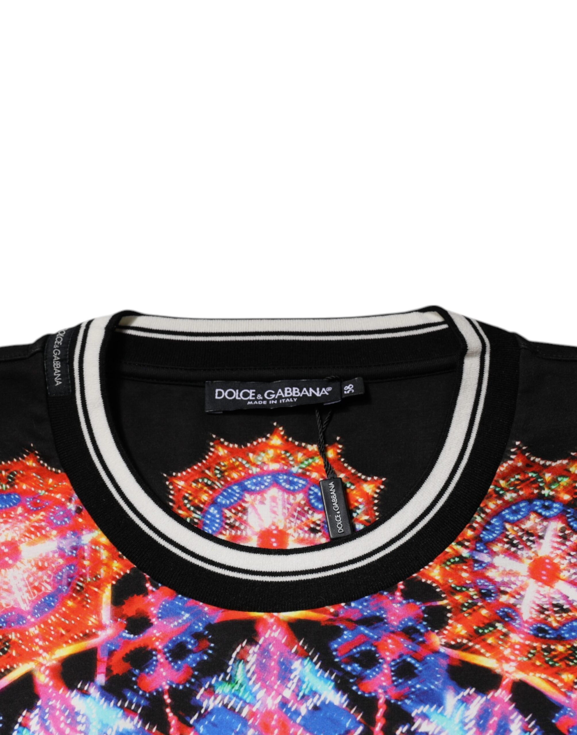 Dolce & Gabbana Multicolor Kaleidoscope Herr Kortärmad T-shirt