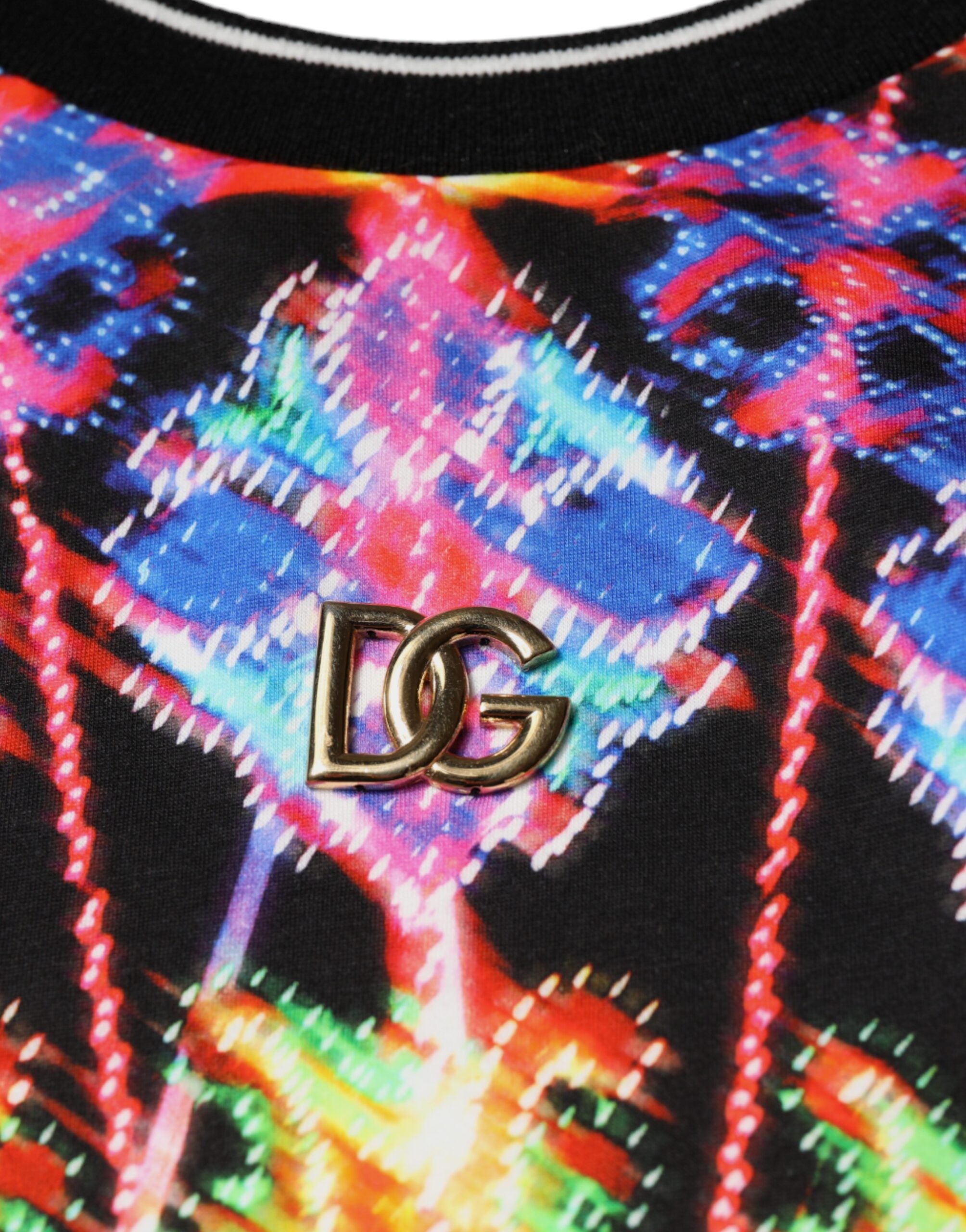 Dolce & Gabbana Multicolor Kaleidoscope Herr Kortärmad T-shirt
