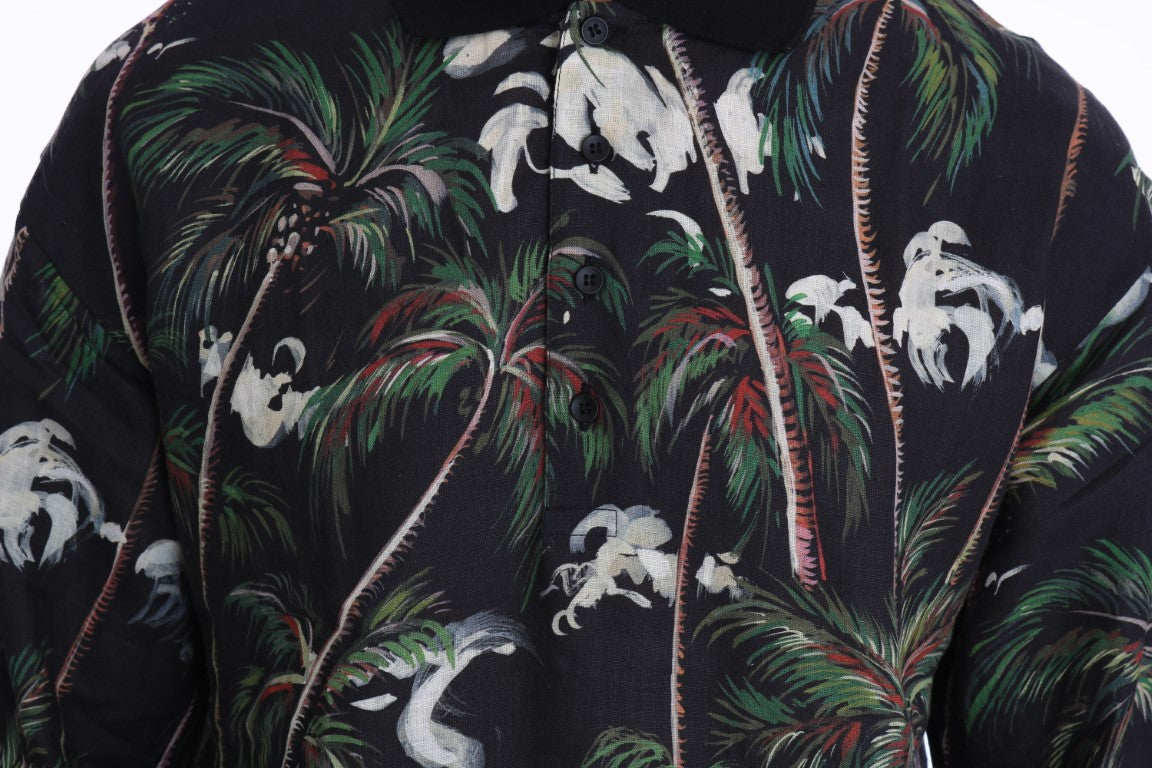 Dolce & Gabbana Svart Vulkan Sicily Kortärmad T-shirt