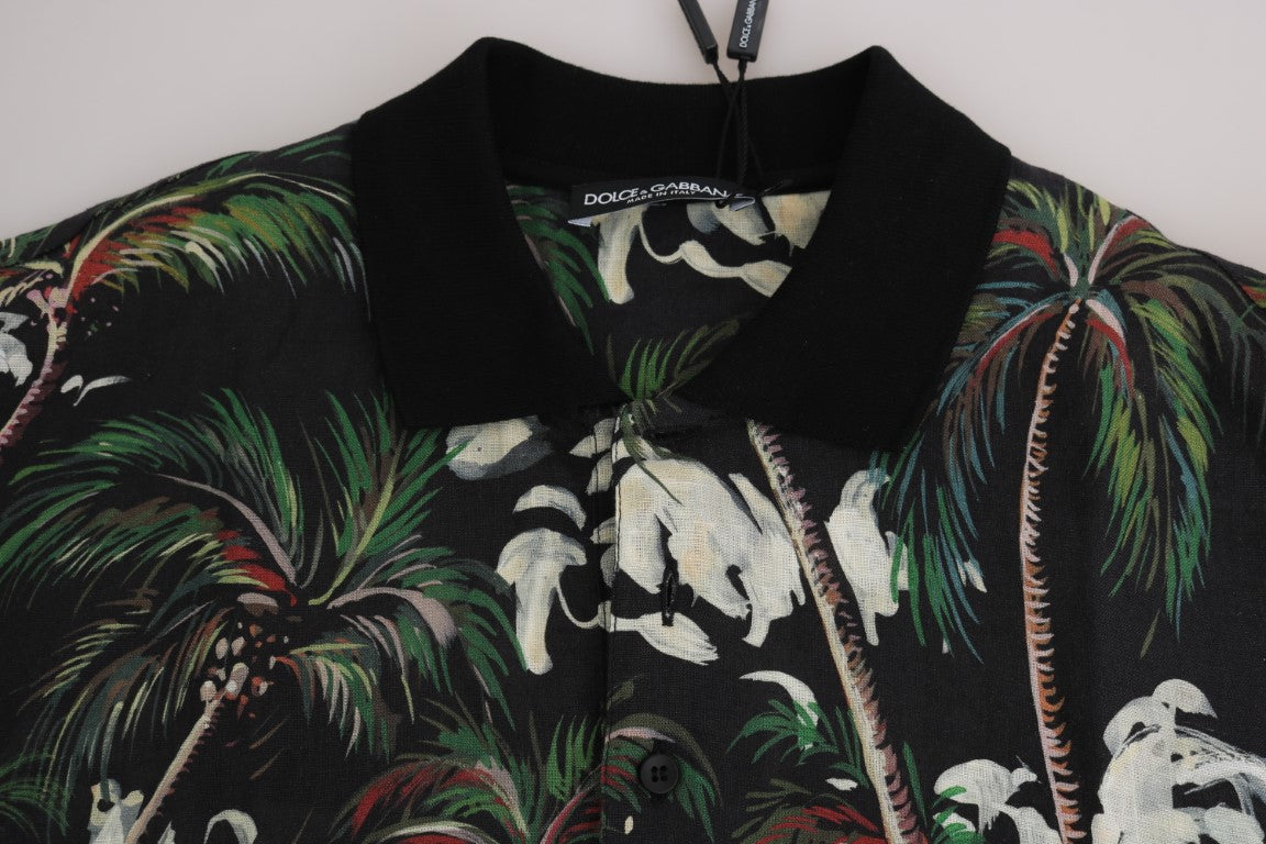 Dolce & Gabbana Svart Vulkan Sicily Kortärmad T-shirt