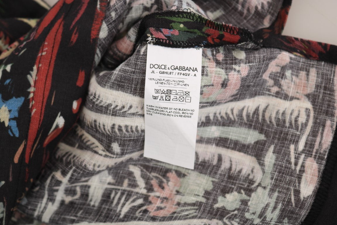 Dolce & Gabbana Svart Vulkan Sicily Kortärmad T-shirt