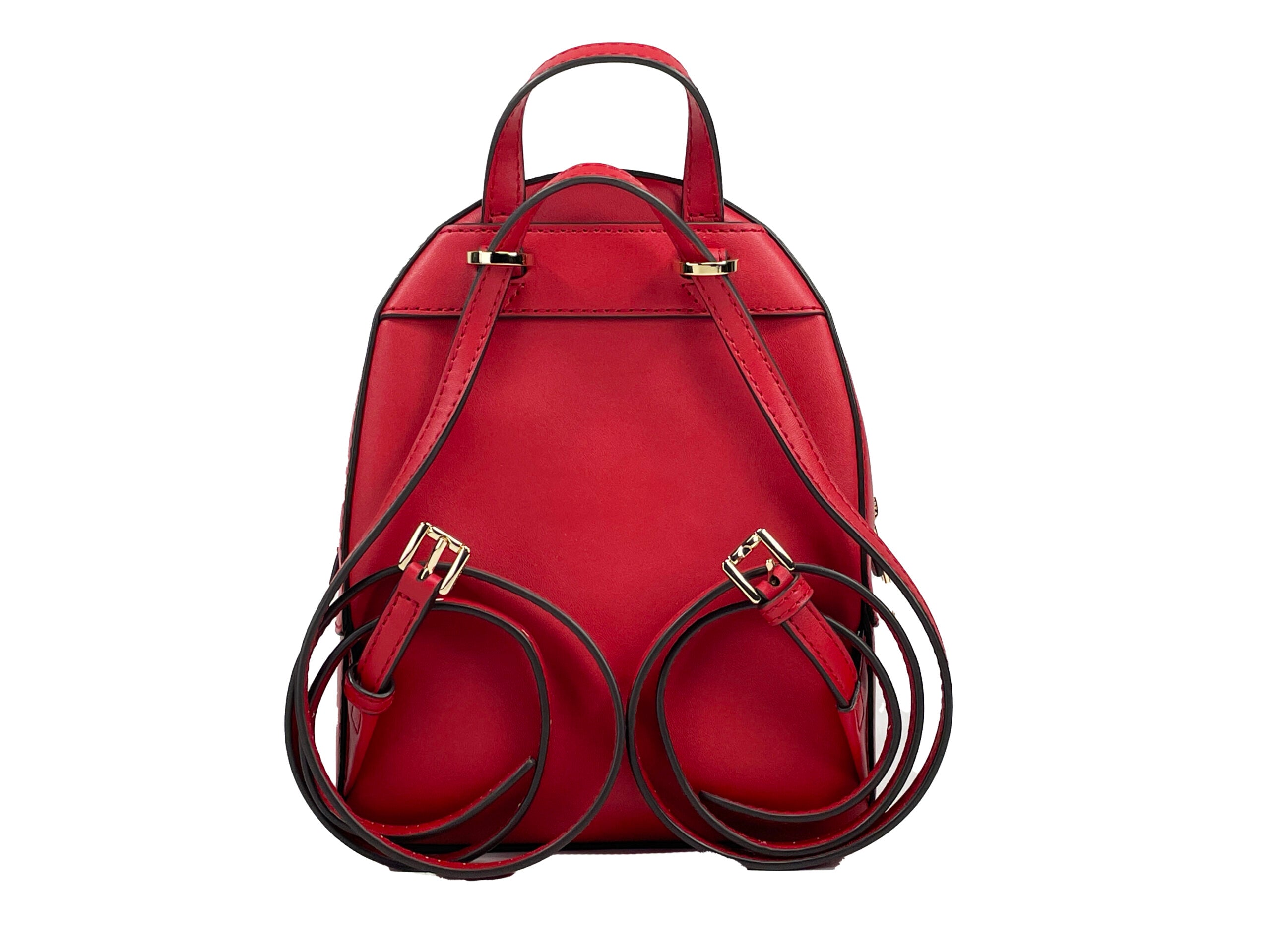 Michael Kors Jaycee Mini XS Läderryggsäck med Dragkedja och Fickor, Röd