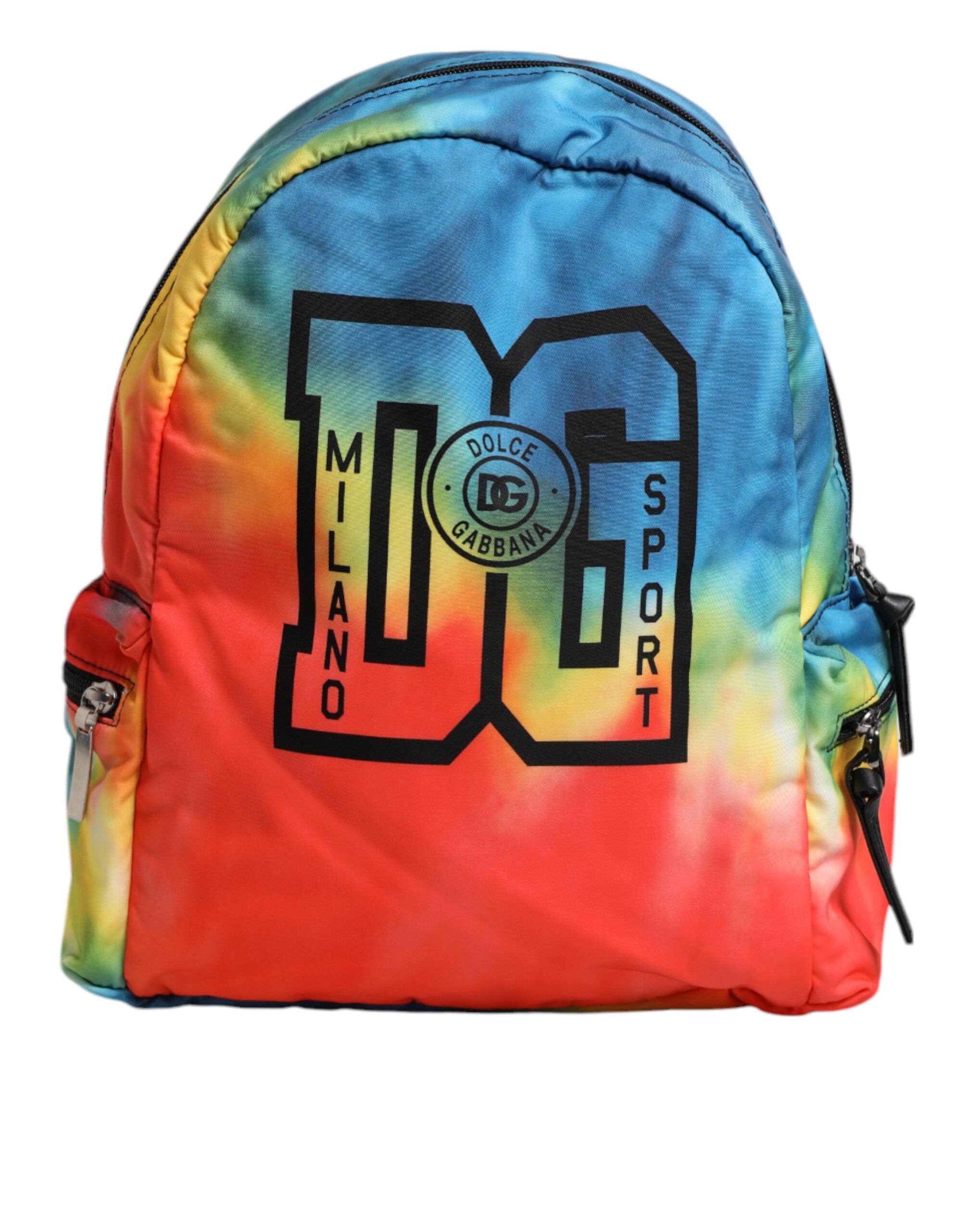 Dolce & Gabbana flerfärgad tie dye nylon med logotyptryck för barn ryggsäck