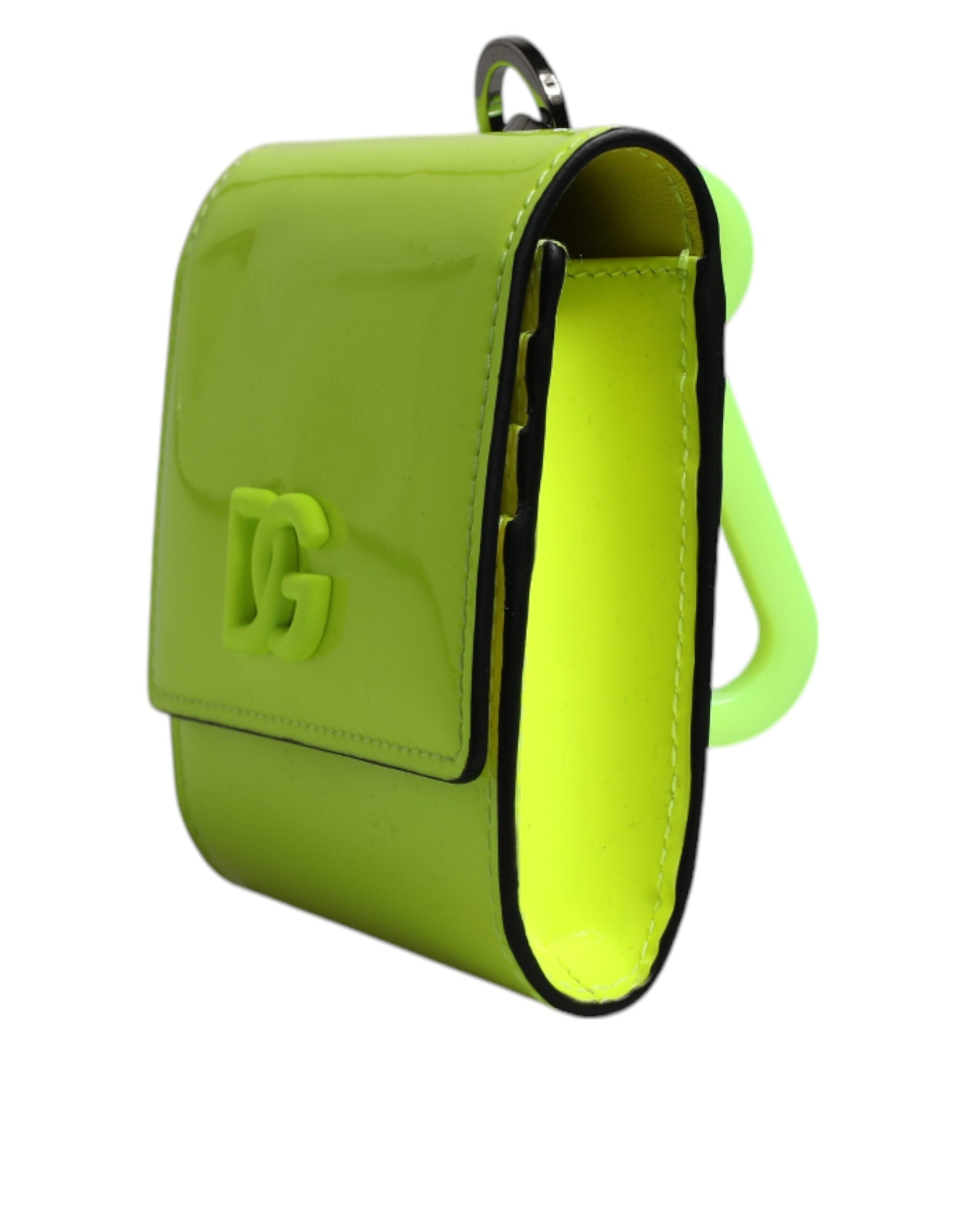 Dolce & Gabbana Gulgrön Bifold DG Logotyp Korthållarplånbok med Halsrem