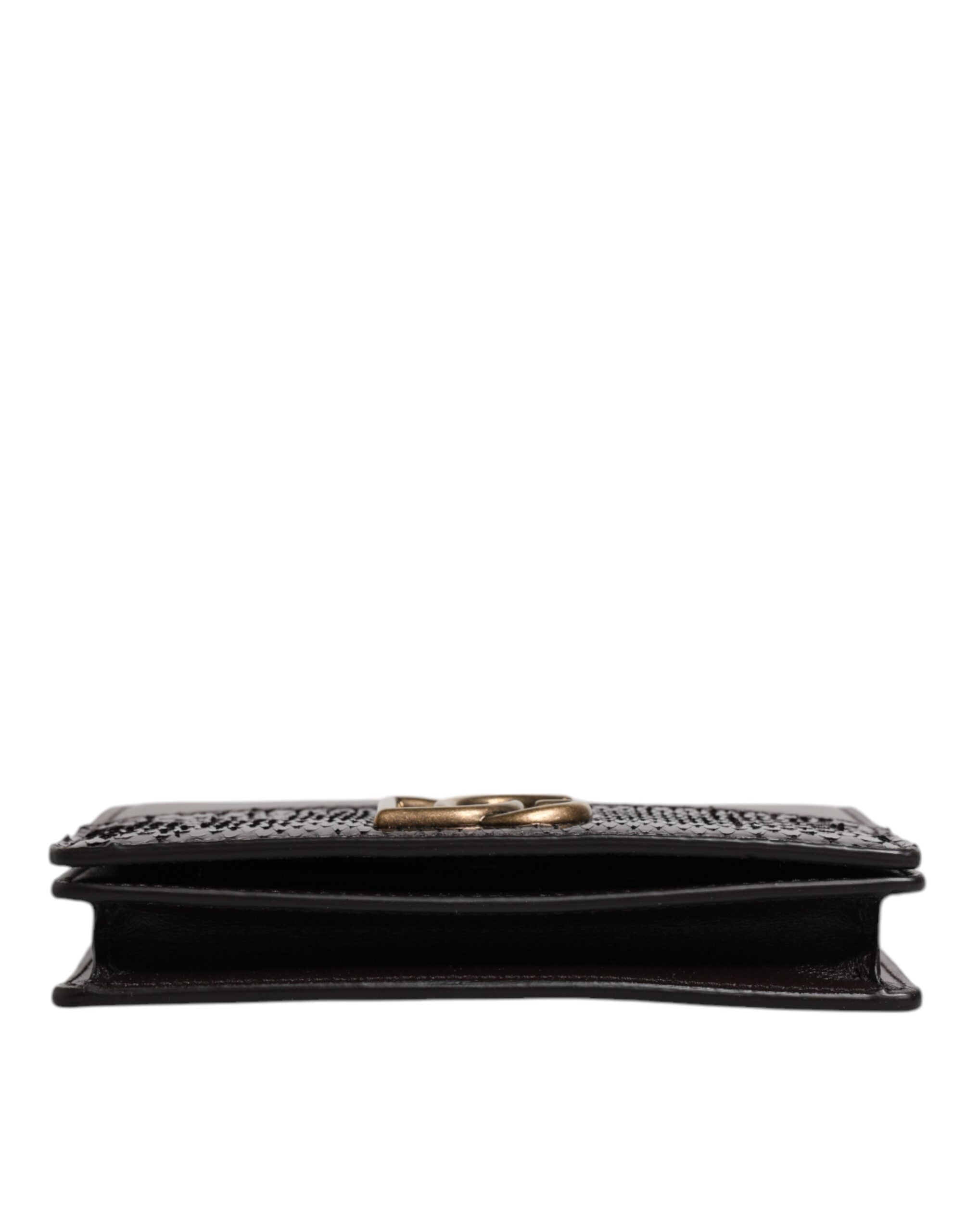 Dolce & Gabbana Brun Läderplånbok med DG-logotyp och Axelrem