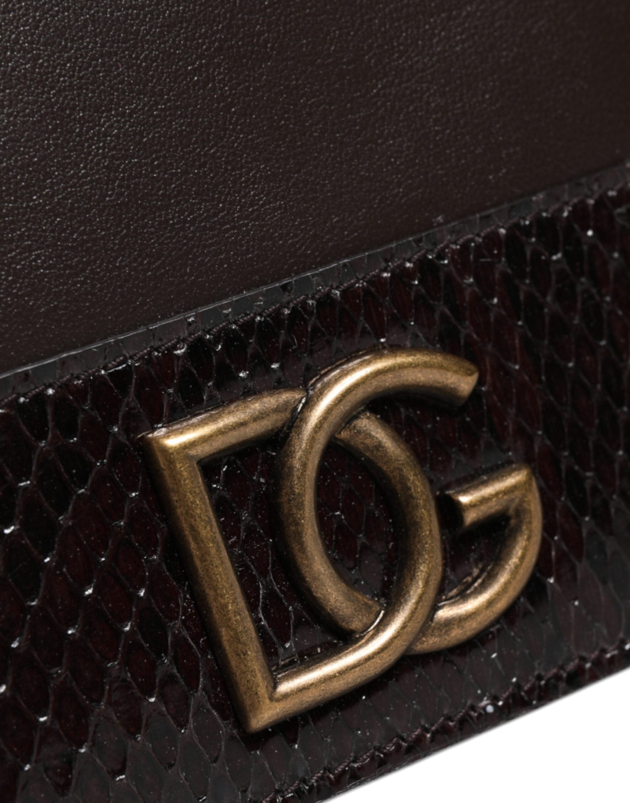 Dolce & Gabbana Brun Läderplånbok med DG-logotyp och Axelrem