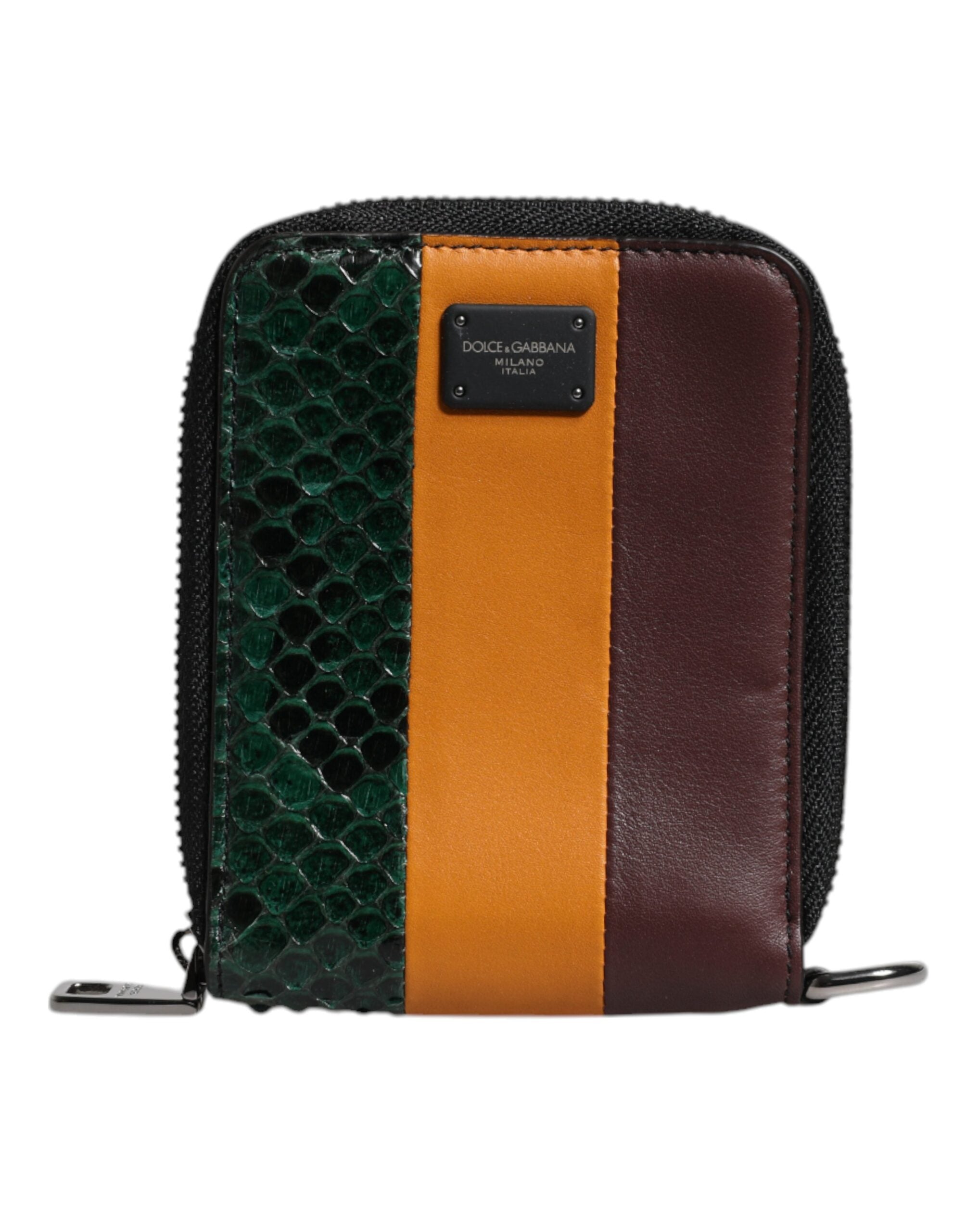 Dolce & Gabbana Flerfärgad Exotisk Läder DG Bifold Korthållare Plånbok