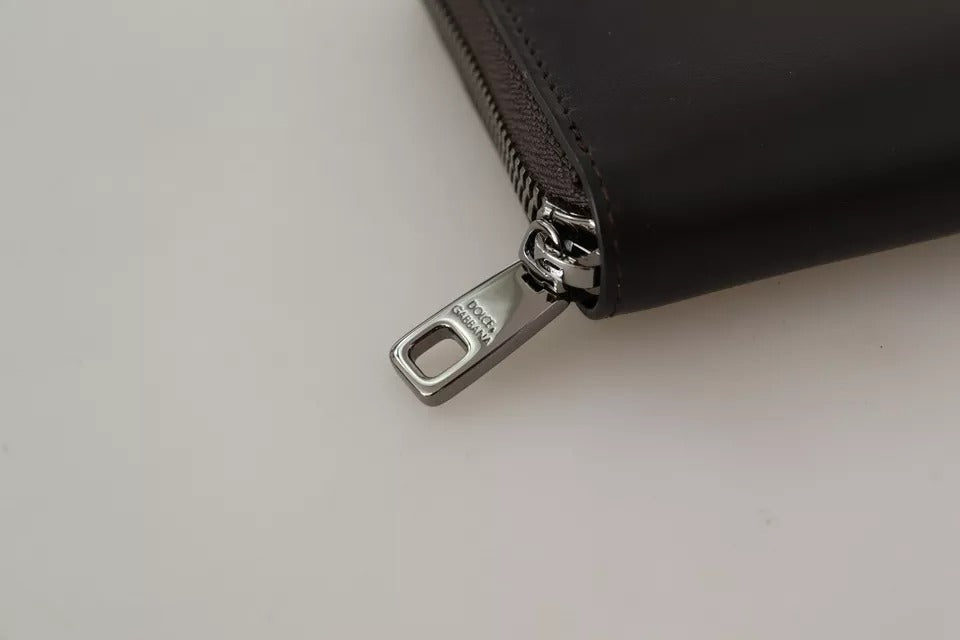 Dolce & Gabbana Brun Exotisk Läder Continental Clutch Plånbok Med Dragkedja Runt
