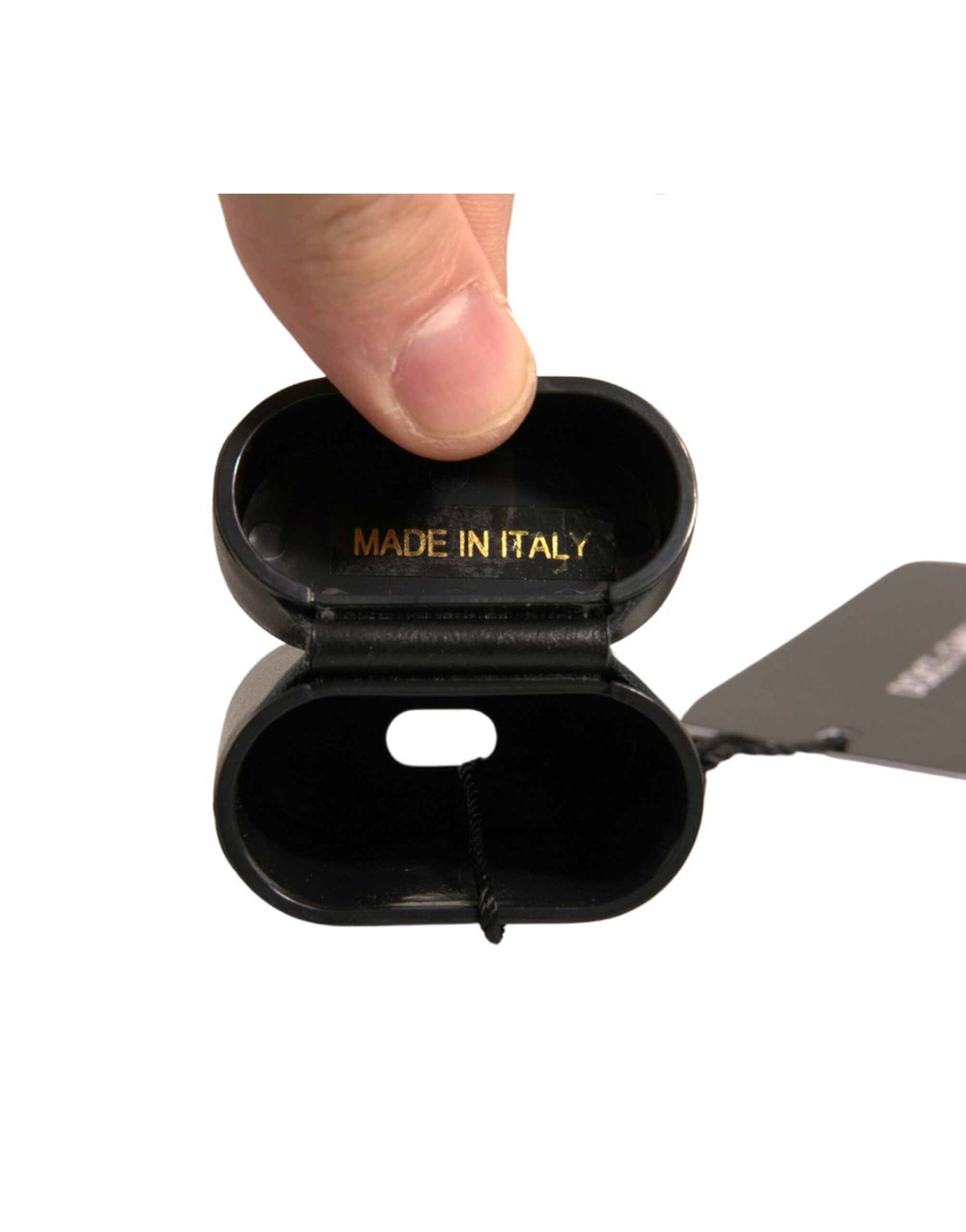 Dolce & Gabbana Svart PVC-logotypfodral med flipfodral till Airpods