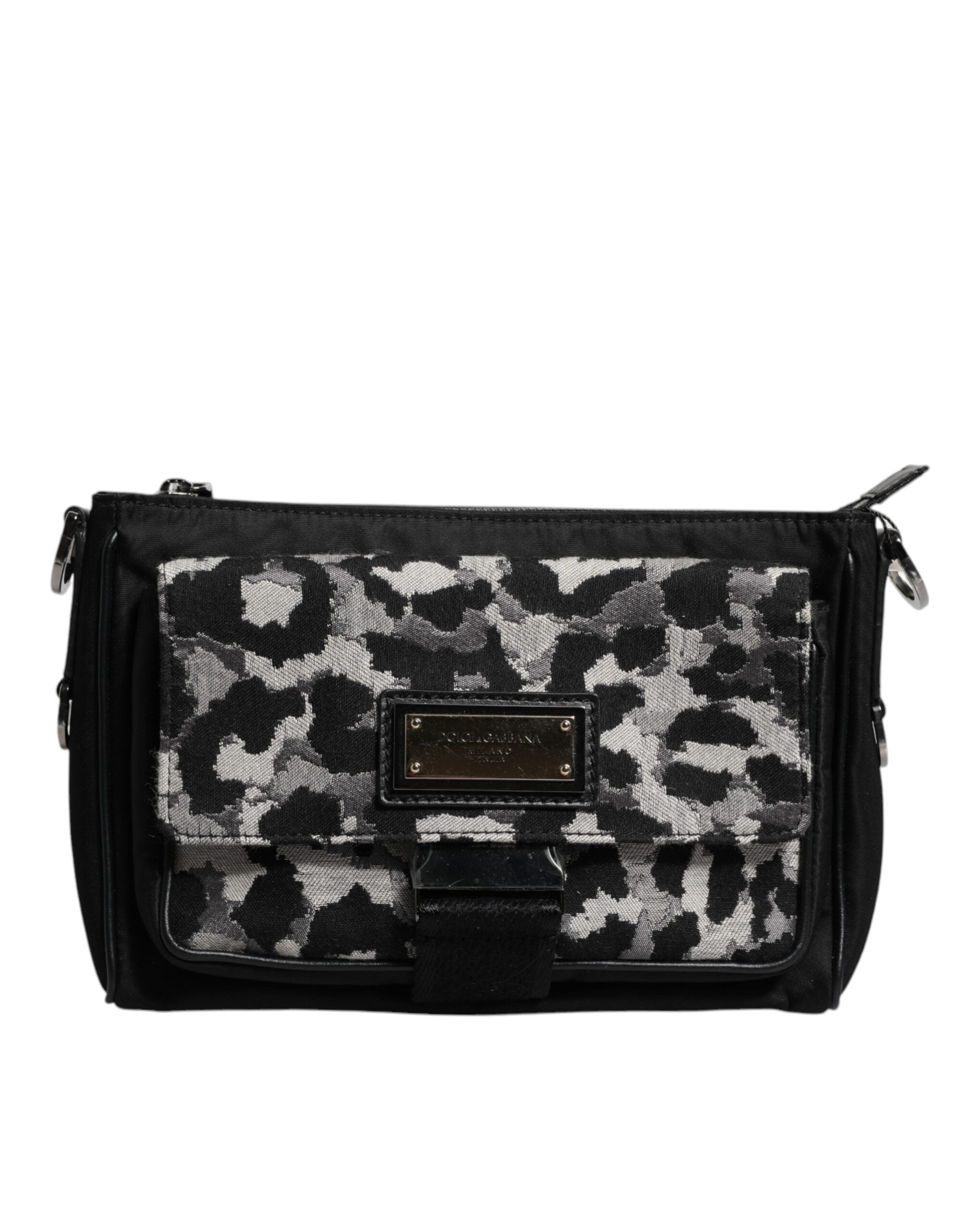 Dolce & Gabbana flerfärgad leopardfärgad jacquard axelväska