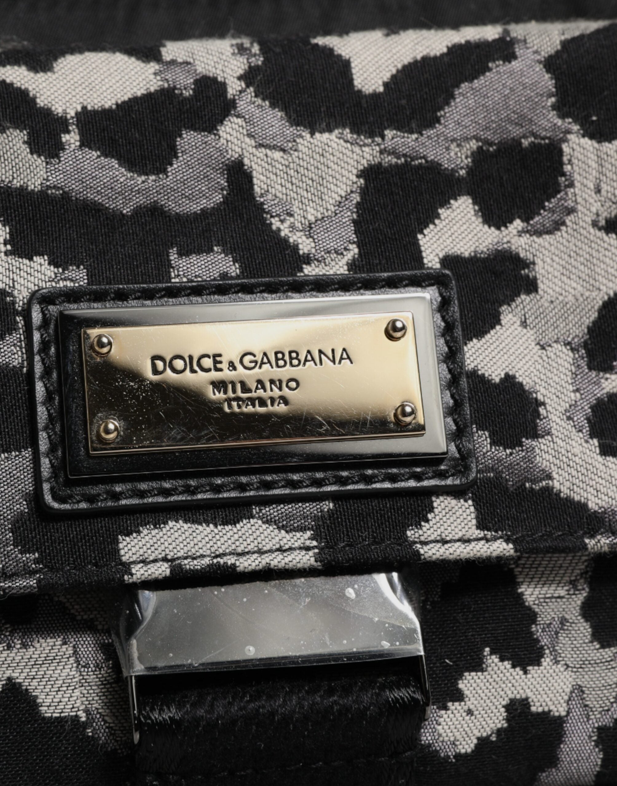 Dolce & Gabbana flerfärgad leopardfärgad jacquard axelväska