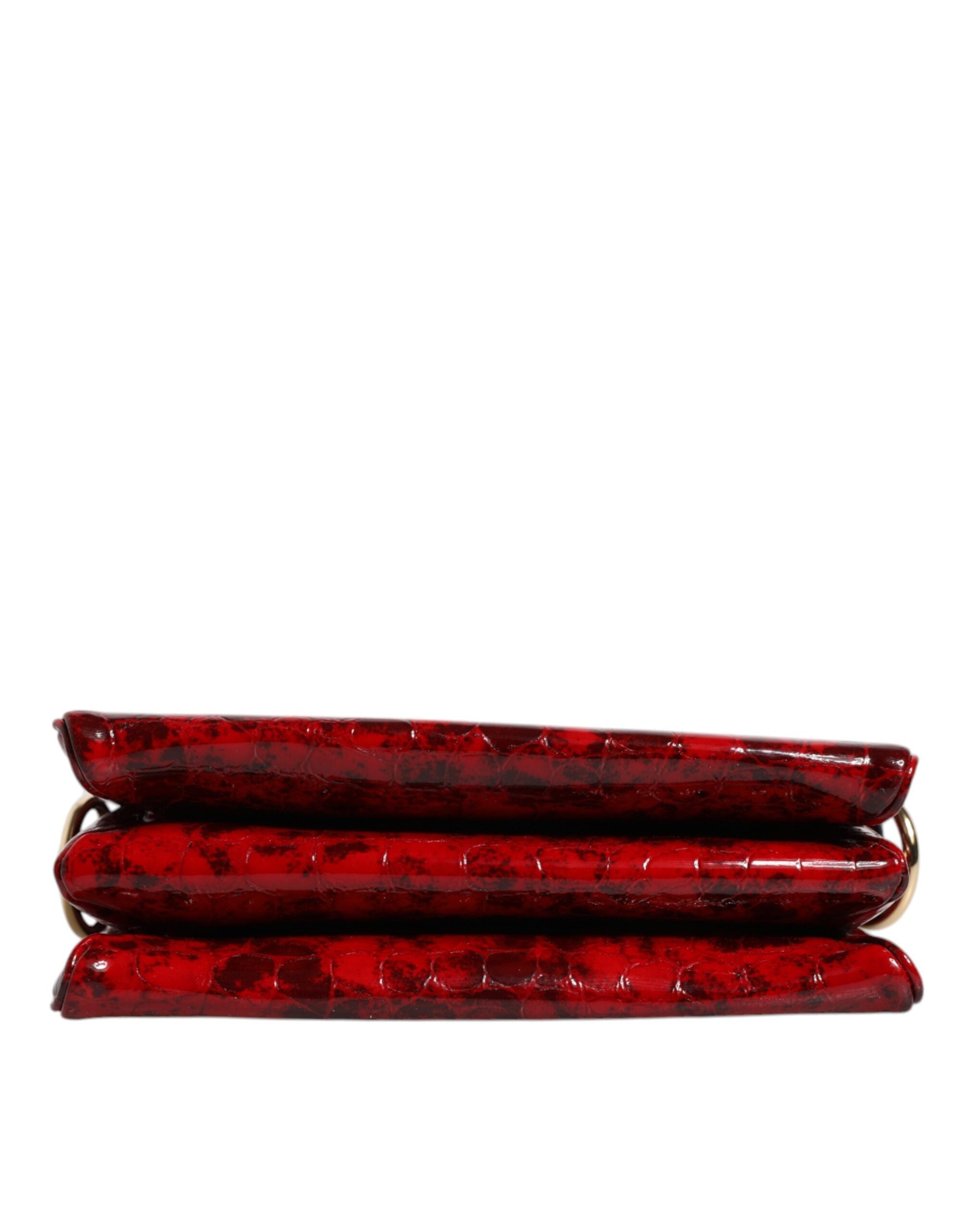 Dolce & Gabbana Röd Exotisk Läder DG Logo Dam Axelremsväska