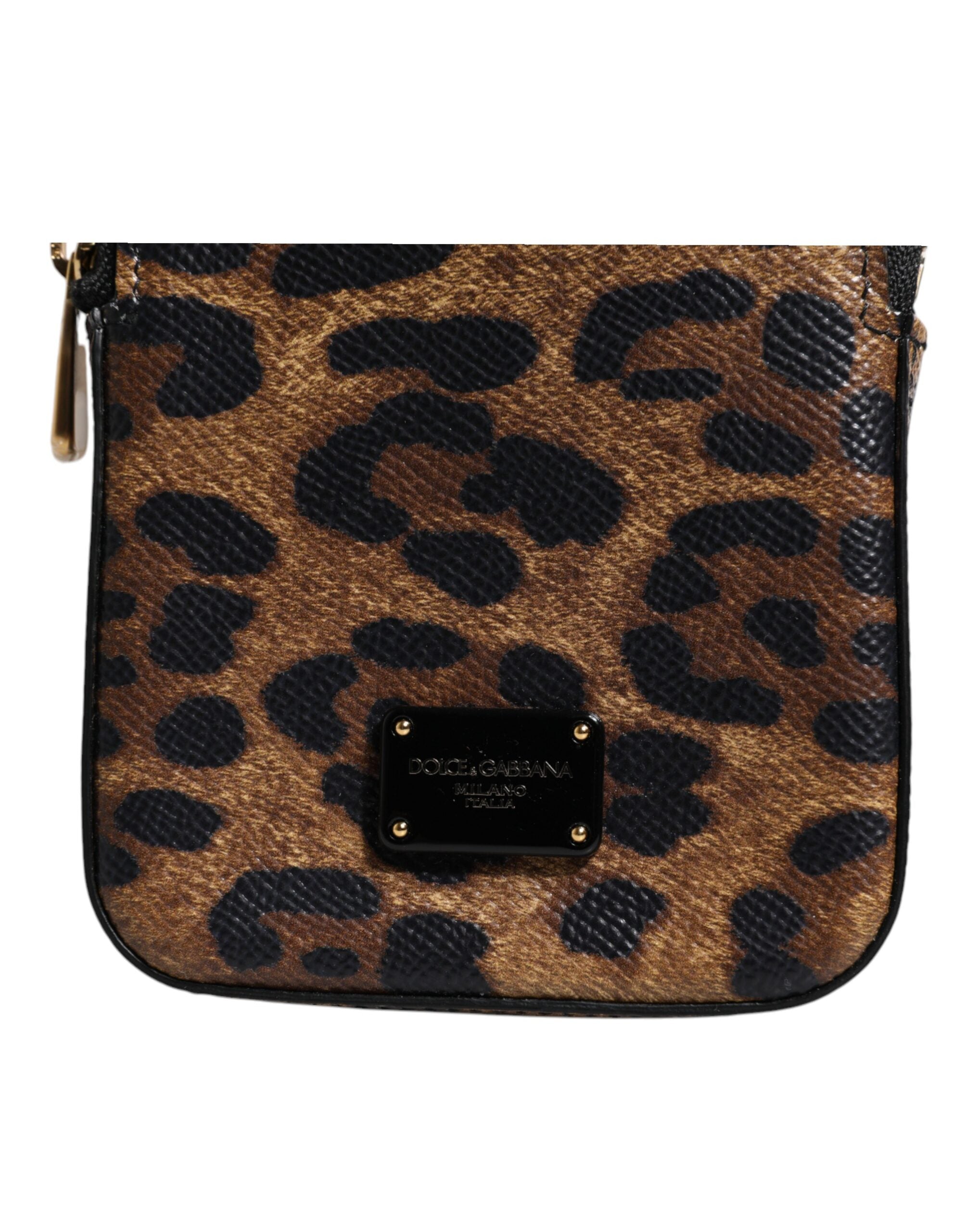 Dolce & Gabbana Brun Leopardmönstrad Dauphine Läderplånbok med Dragkedja