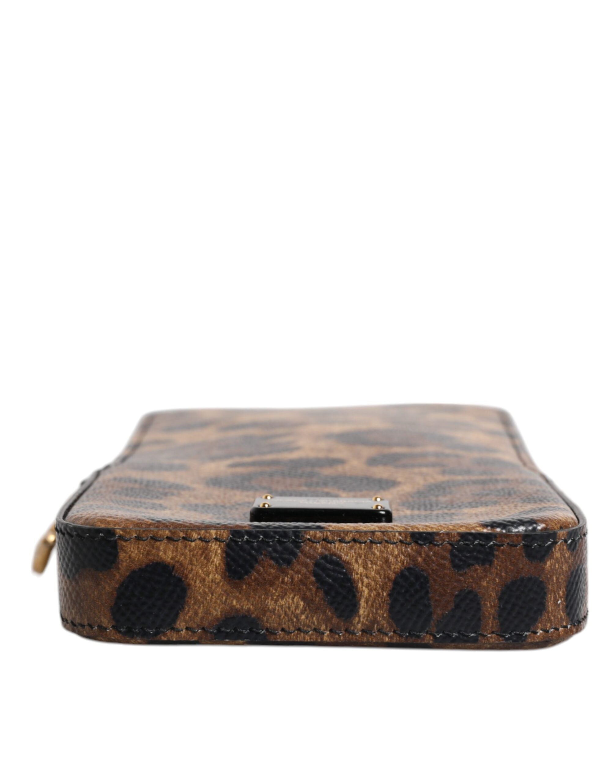 Dolce & Gabbana Brun Leopardmönstrad Dauphine Läderplånbok med Dragkedja