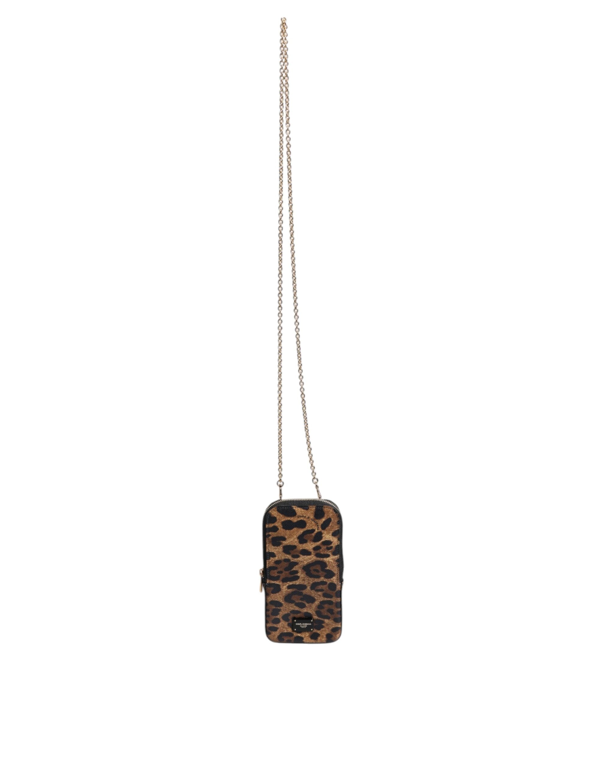 Dolce & Gabbana Brun Leopardmönstrad Dauphine Läderplånbok med Dragkedja