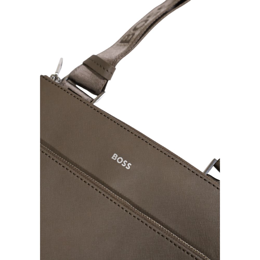 Hugo Boss grön läderväska