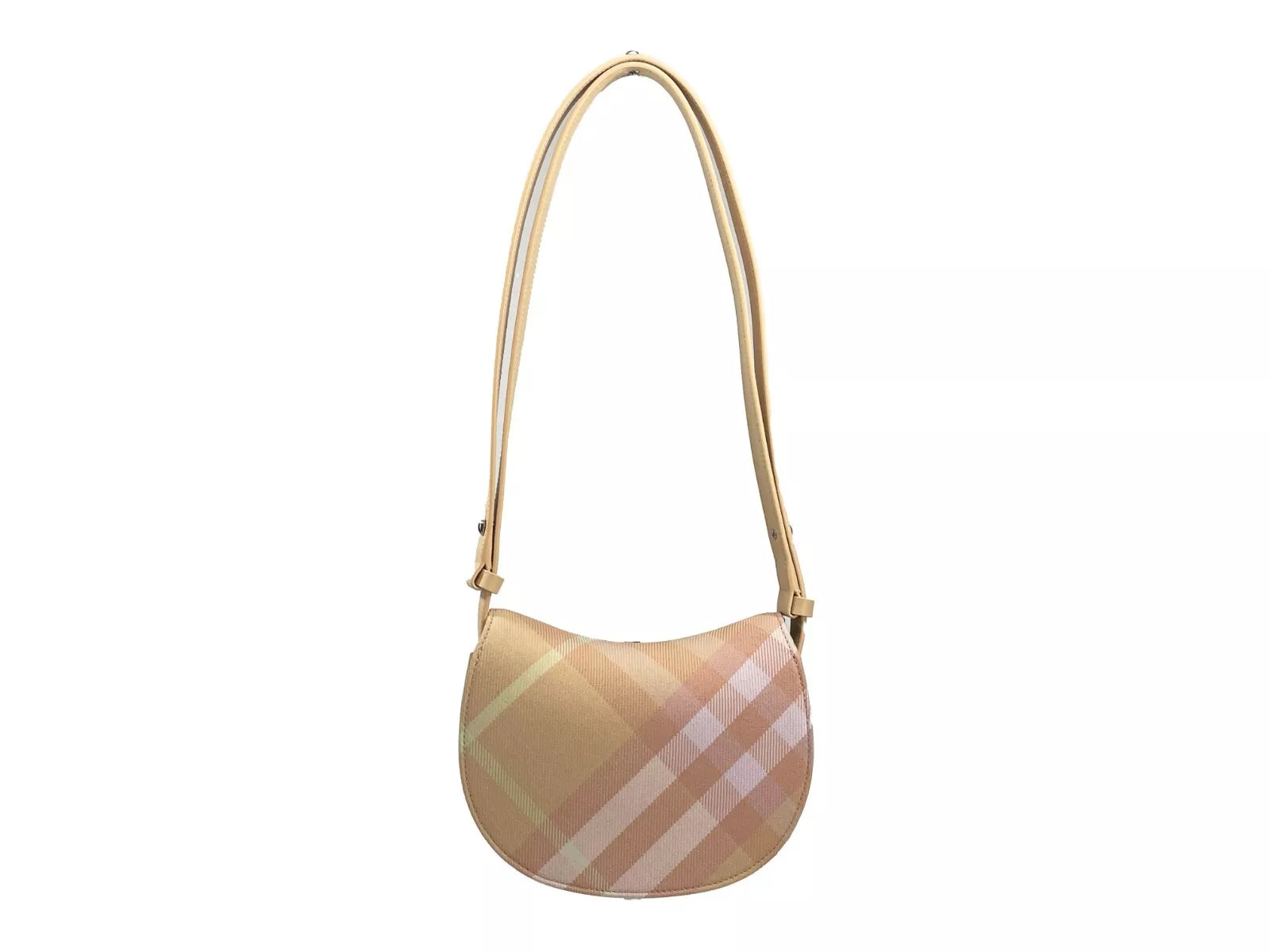 Burberry Mini Check Gunghäst Axelremsväska Persika