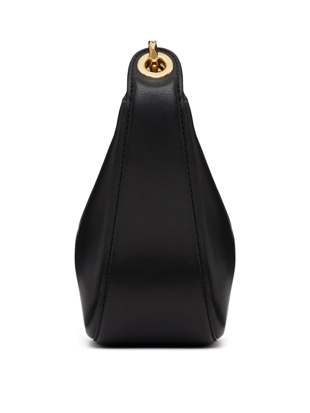 Valentino Garavani Black Leather Mini Hobo Vlogo Axelväska