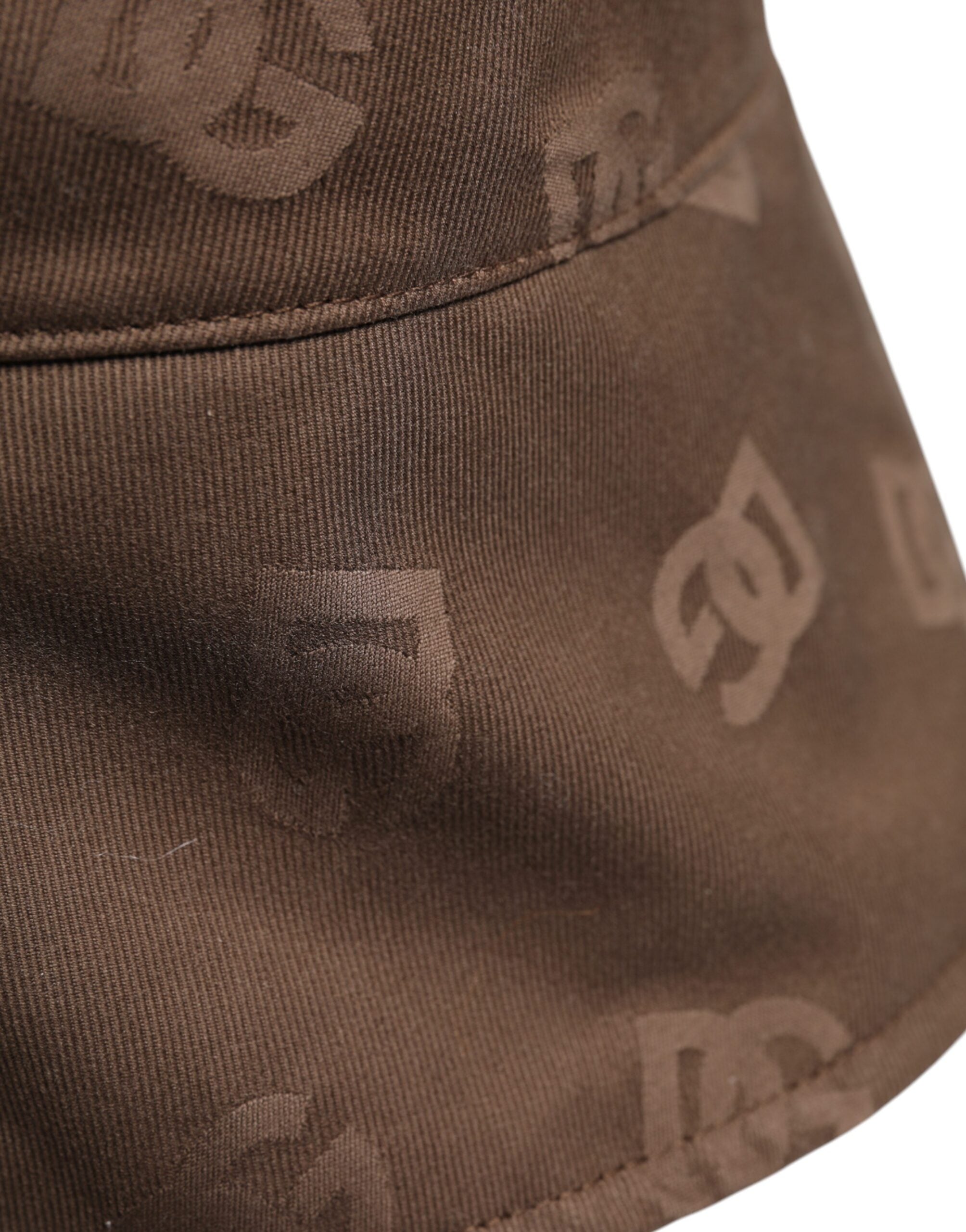 Dolce & Gabbana Brun Logotyp Monogram Bomull Bucket Cap