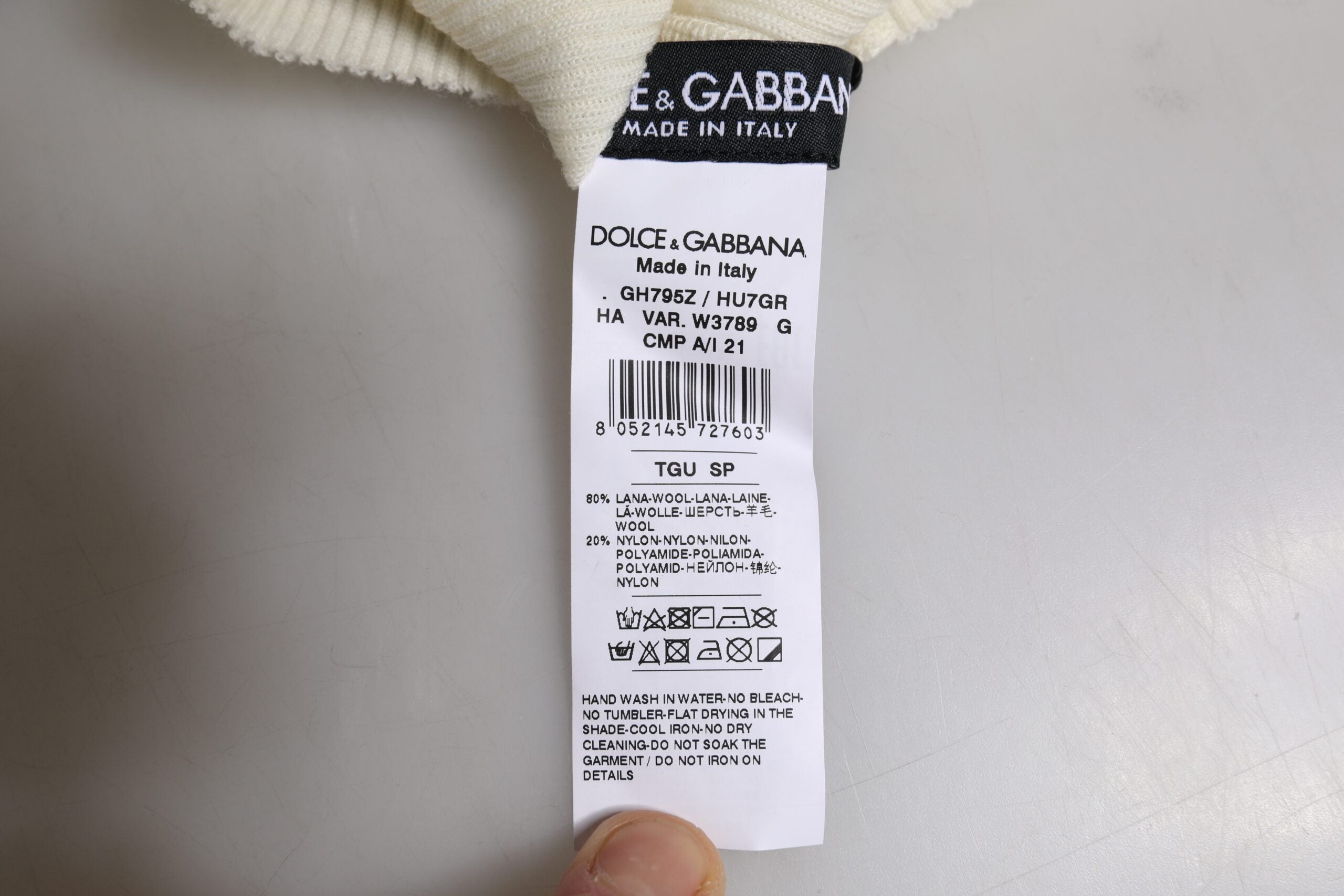 Dolce & Gabbana Beige Stickad Mössa i Ullblandning