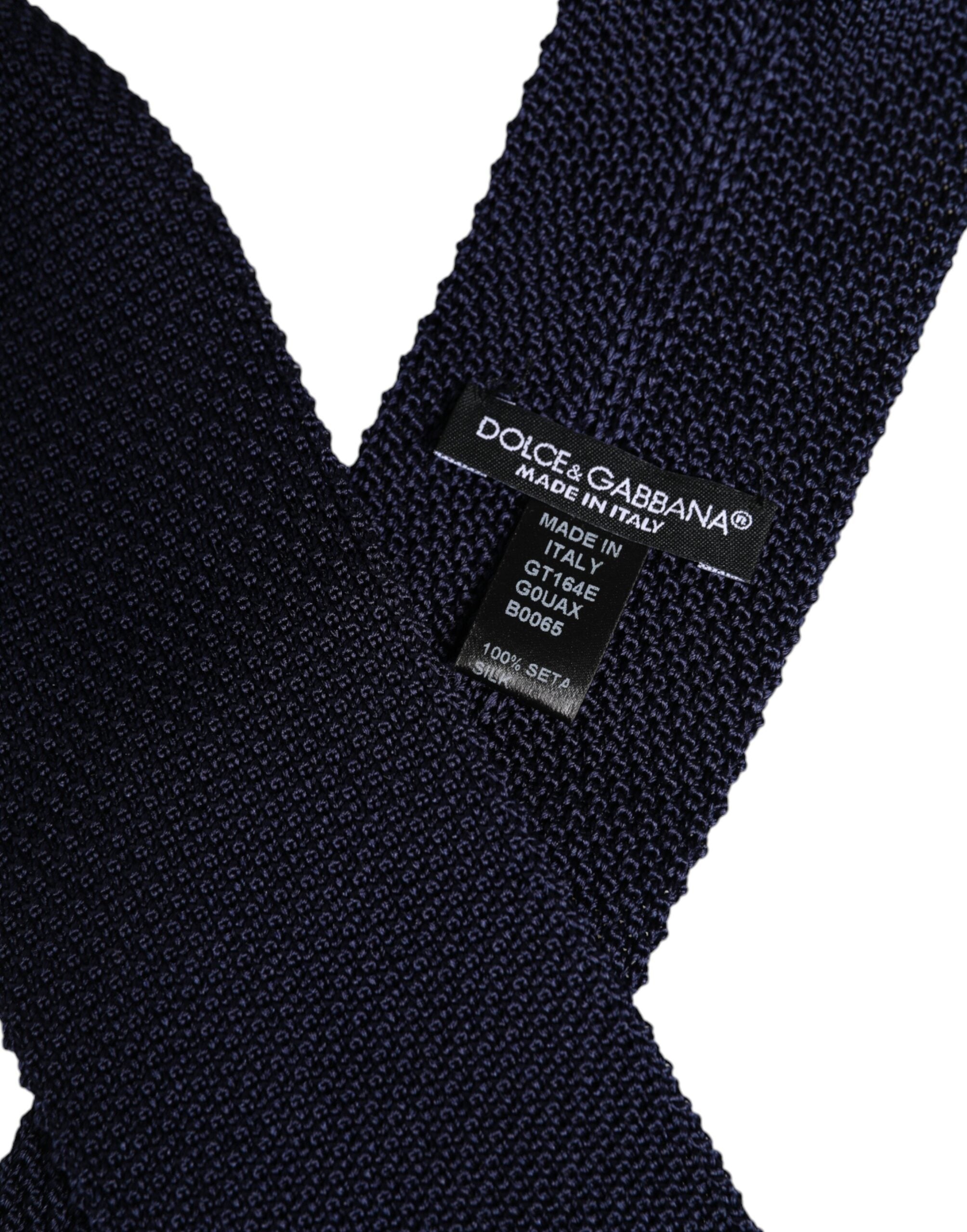 Dolce & Gabbana Mörkblå Justerbar Slips i Siden