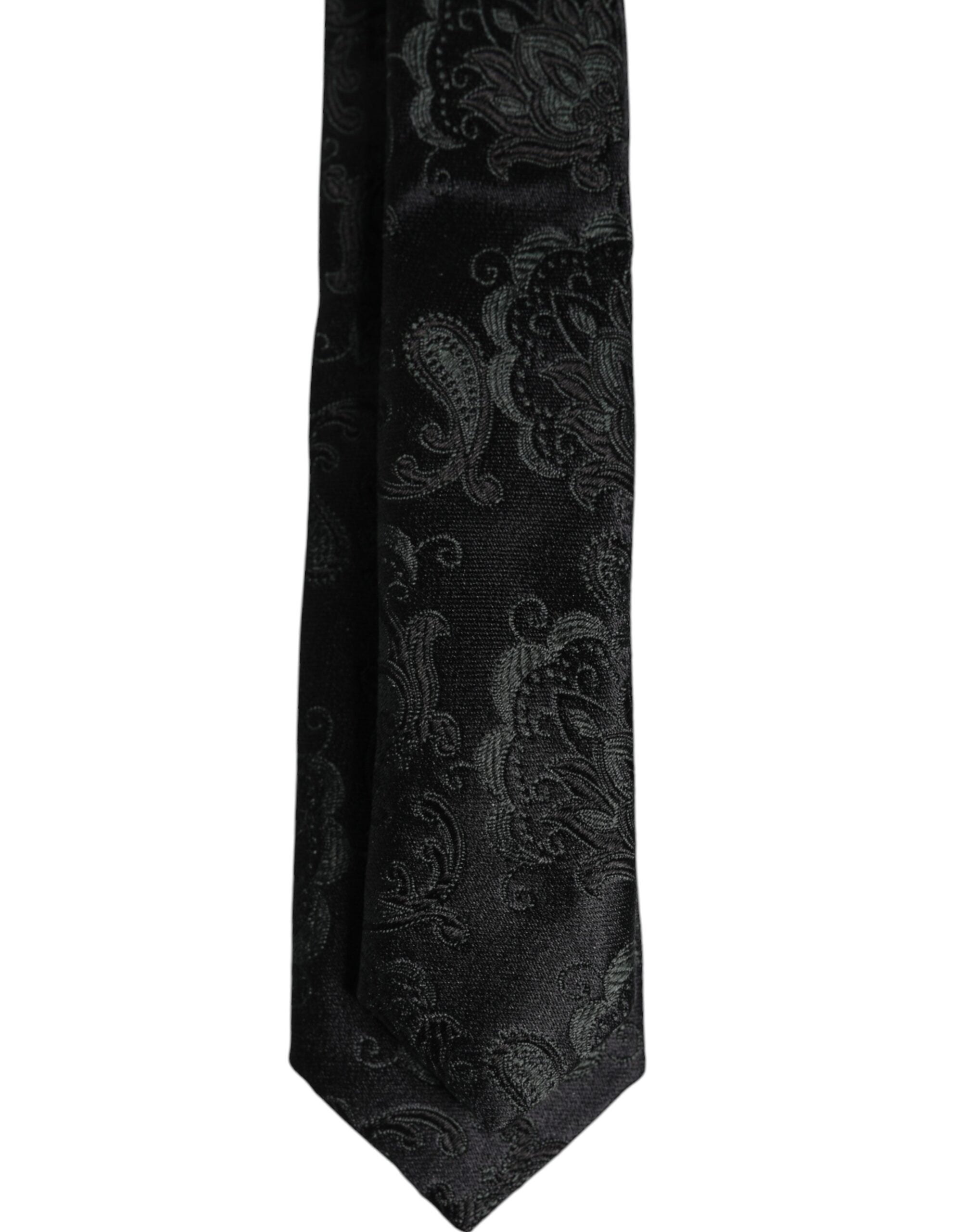 Dolce & Gabbana Mörkgrön Blommig Sidenslips Justerbar Slips